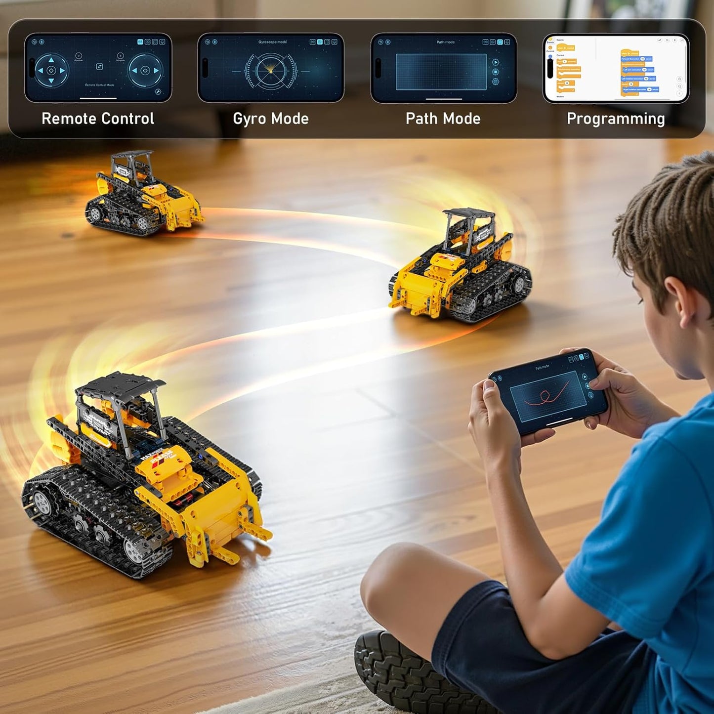5in1 STEM Robot Building Kits for Kids 6-14, Remote & APP Controlled STEM Excavator/Bulldozer/Crane/Robot Building Toys, 736 Pcs Educational Building Sets for Kids, Erector Sets Gifts for Boys Girls