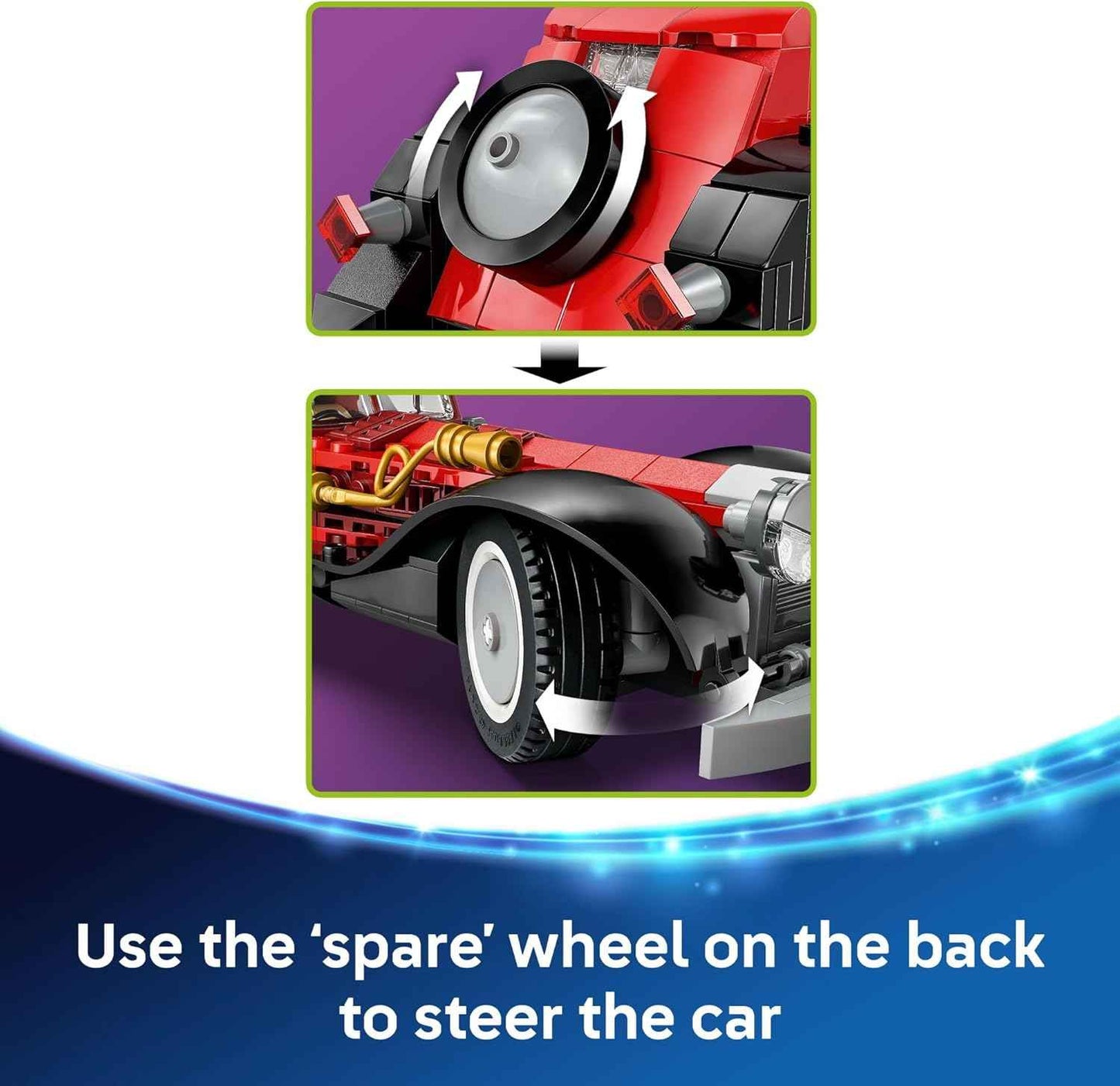 LEGO Disney Cruella De Vil’s Car Building Toy - 101 Dalmations Pretend Play Vehicle Building Set for Girls & Boys, Ages 9+ - Gift Idea for Birthdays - 43277