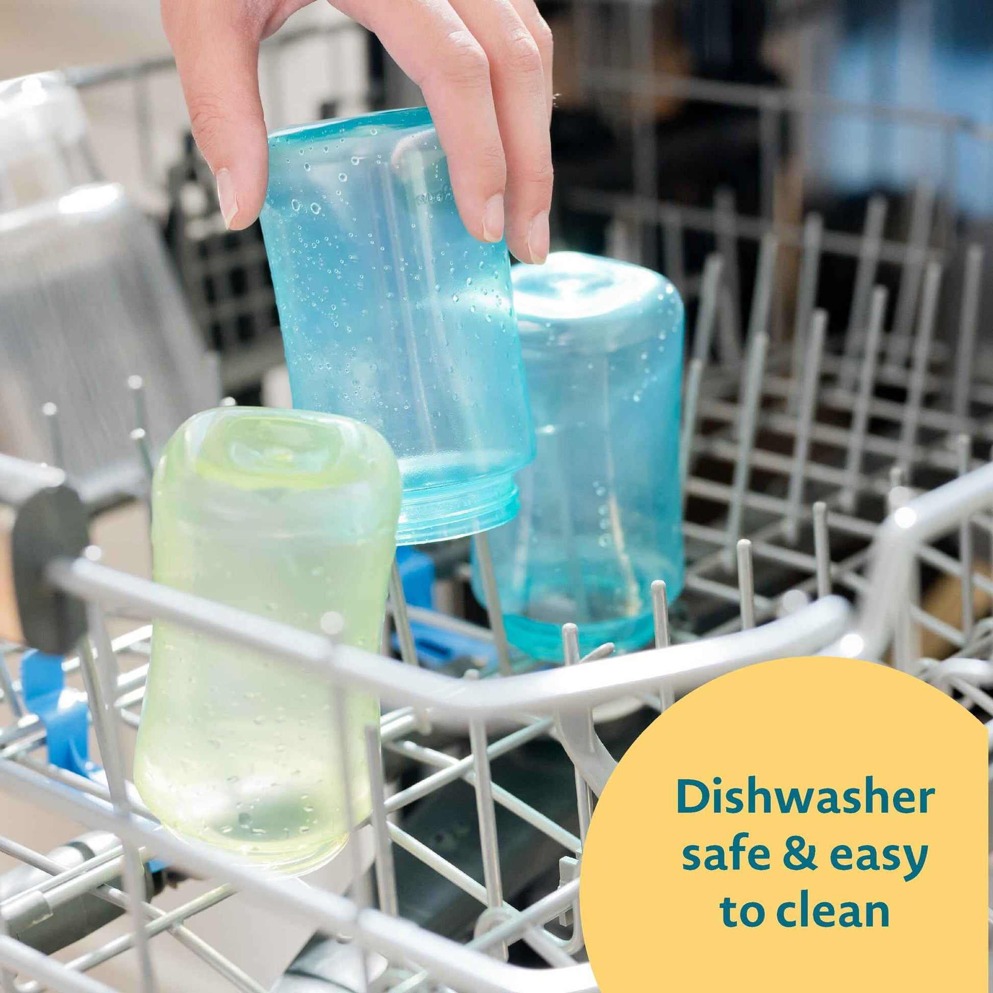 The First Years Squeeze & Sip Toddler Straw Cups - Squeezable Transition Sippy Cup with Silicone Straw - Toddler Feeding Supplies - Pink/Purple/Blue - 7 Oz - 3 Count - Ages 6 Months and Up