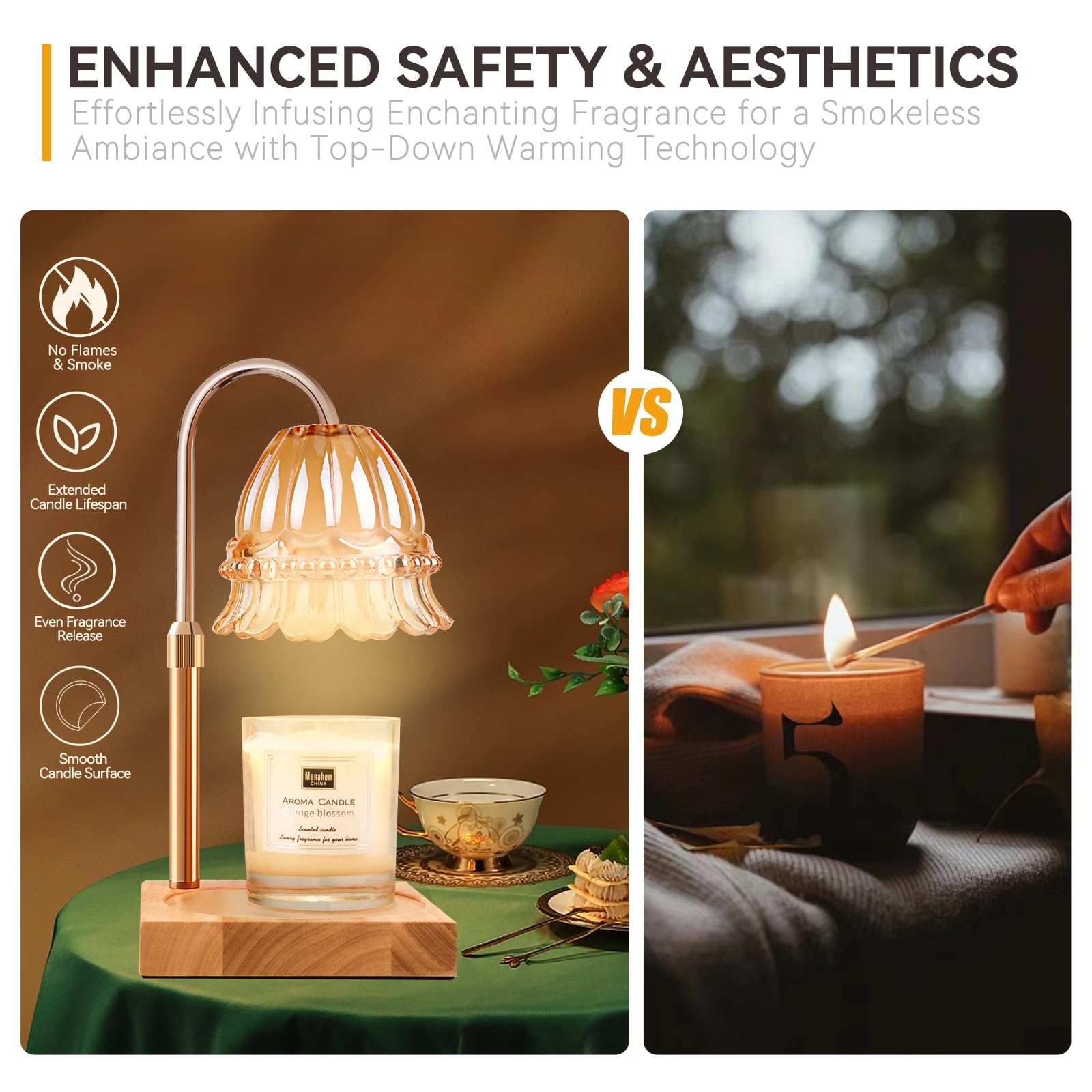 Candle Warmer Lamp with 3 Bulbs, Adjustable Height Dimmable Candle Warmer with Timer, Candle Lamp with Charming Gift Box Ribbon,Birthday Gifts for Women Mom, House Warming Gifts New Home Decor jlhbookstore.store