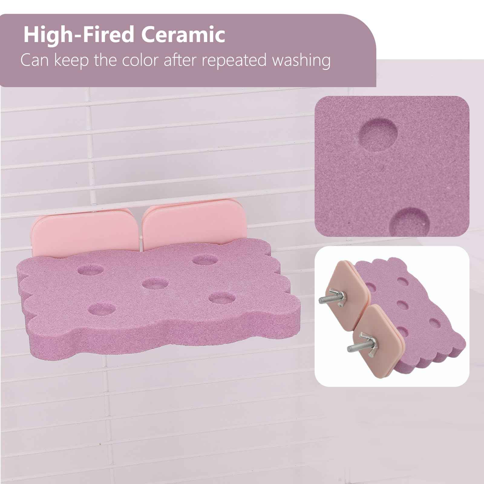 Bird Perch Stand for Parrots – Natural Ceramic Grinding Stick for Beak, A Safe, Non-Shedding Chewing and Claw-Trimming Perch for Parrots (Blue, Medium Size)