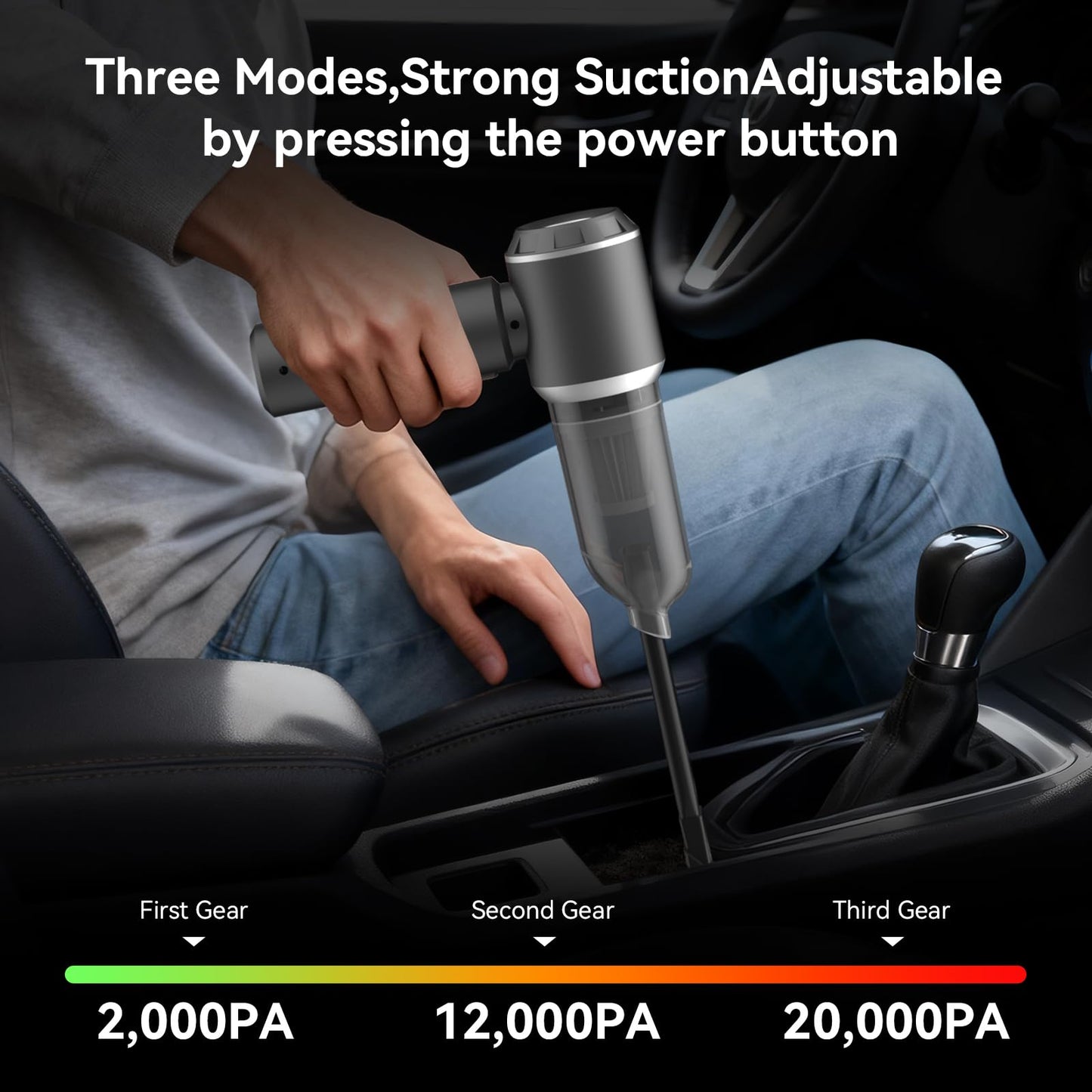 Handheld Vacuum,Car Vacuum Cleaner,4-in-1 20000PA High Power Portable Rechargeable Vacuum Cleaner with Brushless Motor, Small Handheld Vacuum & Air Blower & Pump-Black