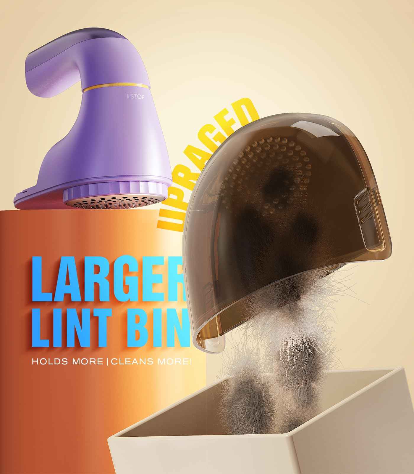 POPCHOSE Fabric Shaver, Lint Remover for Clothes, Lint Shaver with 6-Leaf Blades, 2 Speed Sweater Shavers to Remove Pilling for Clothing, Couch, Furniture, Fuzz, USB Rechargeble, Gray…