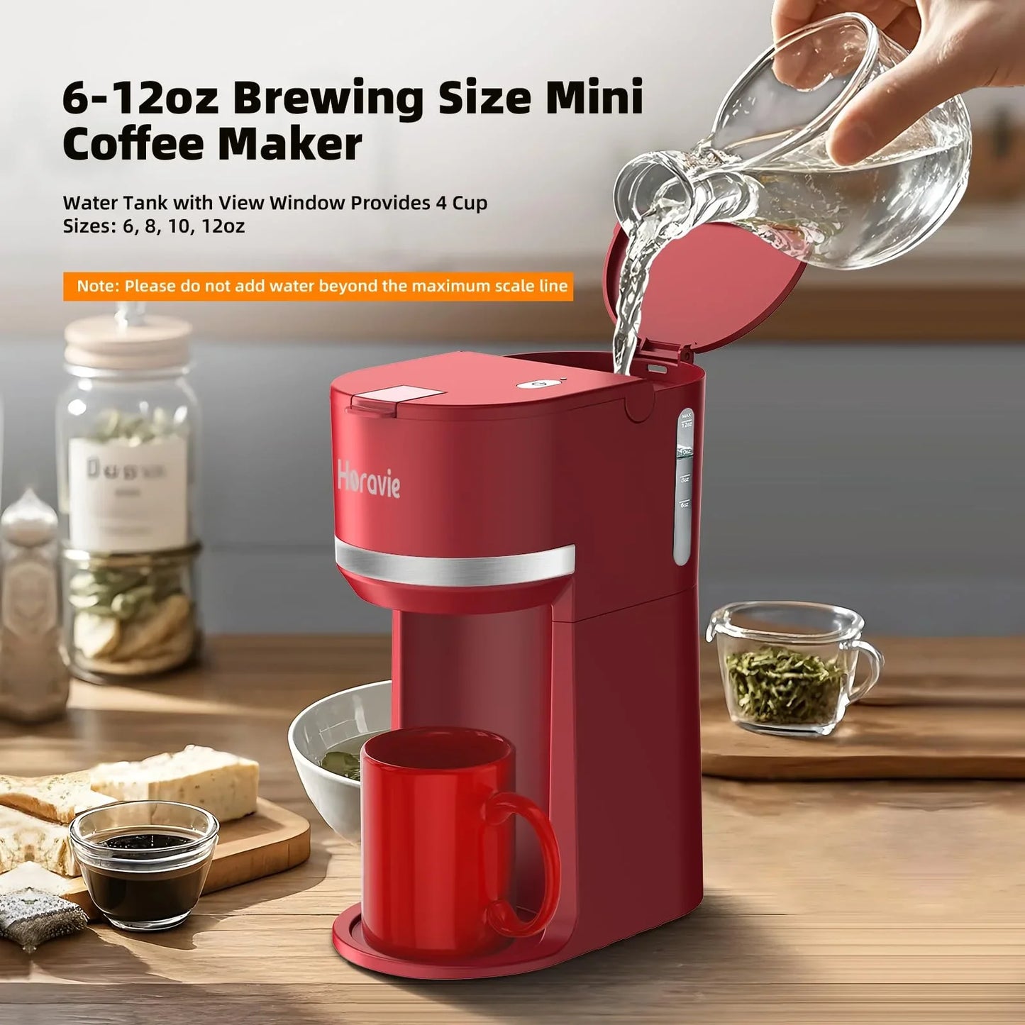 Mini Single Serve Coffee Maker for K Cup and Ground Coffee, Fast Brew One Cup Coffee Machine with Descaling Reminder and Water Window, 6 to 12 oz. Brew Sizes, Black - Jlhbookstore.store