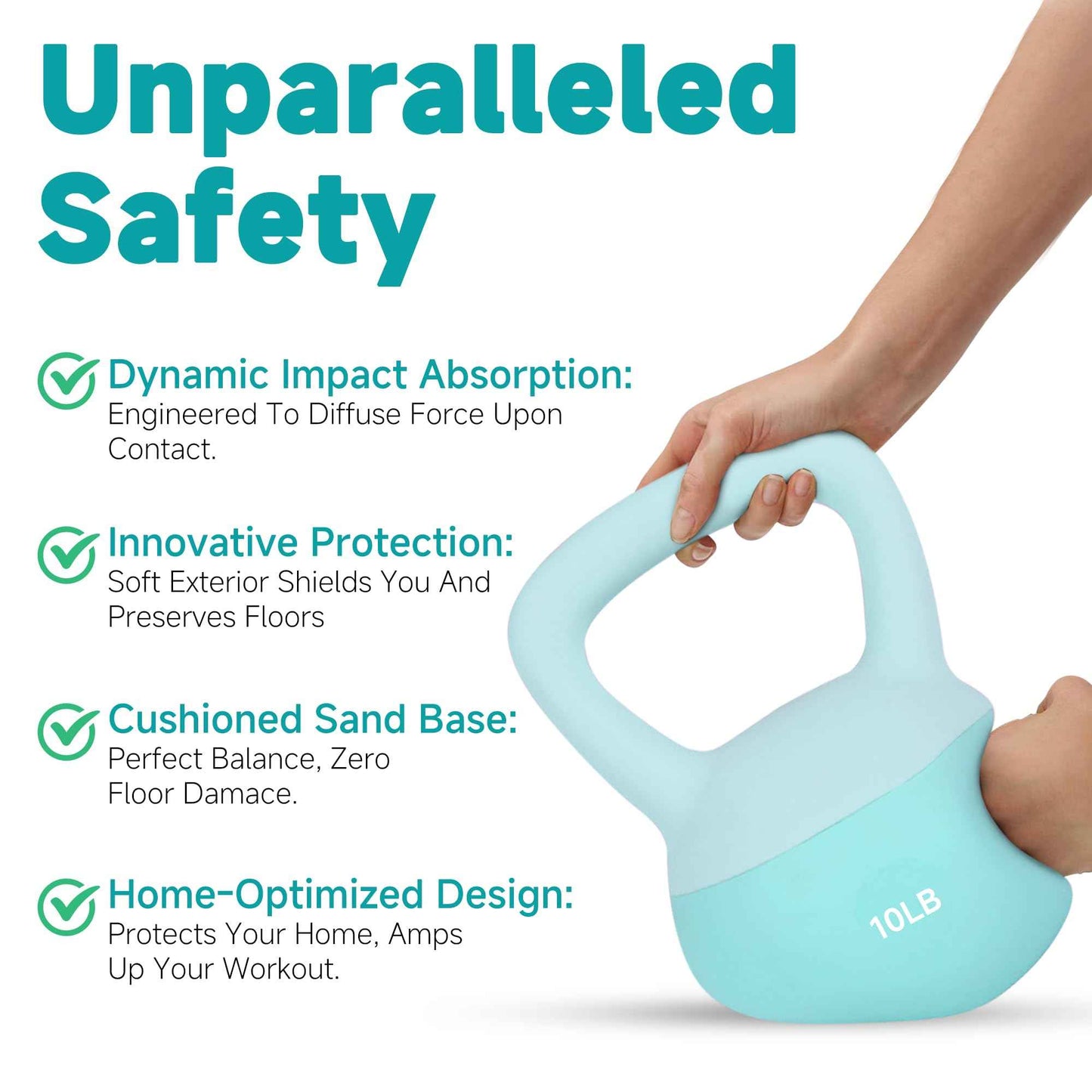 Leikefitness Soft Kettlebells,Steel Shot Filled Weights for Women and Men,Color Coded Anti Slip Soft Kettlebells,Home workout