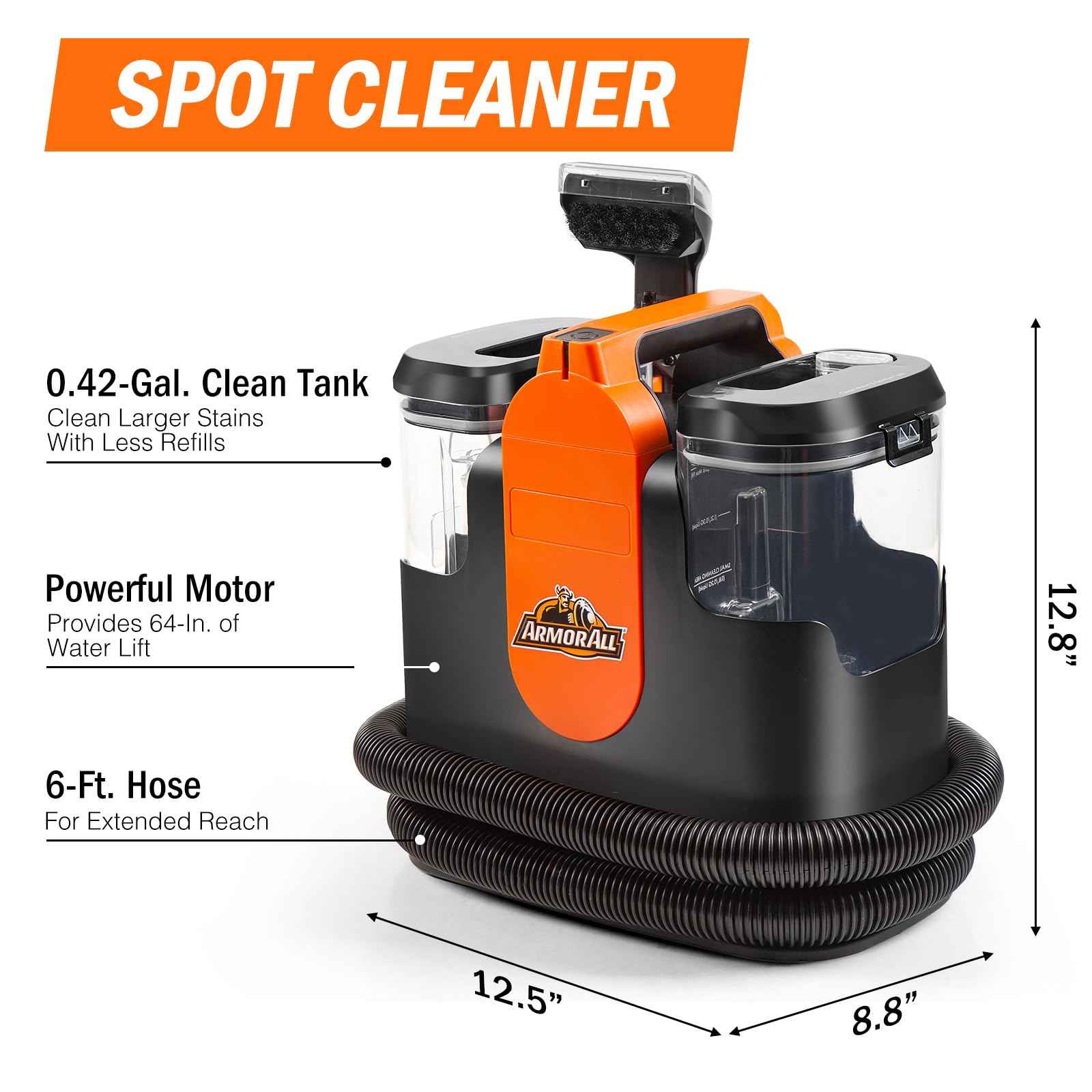 Armor All SCC301 0901 Upholstery & Carpet Cleaner, Car and Auto Detailer with Tools for Pets, Area Rugs and Couches