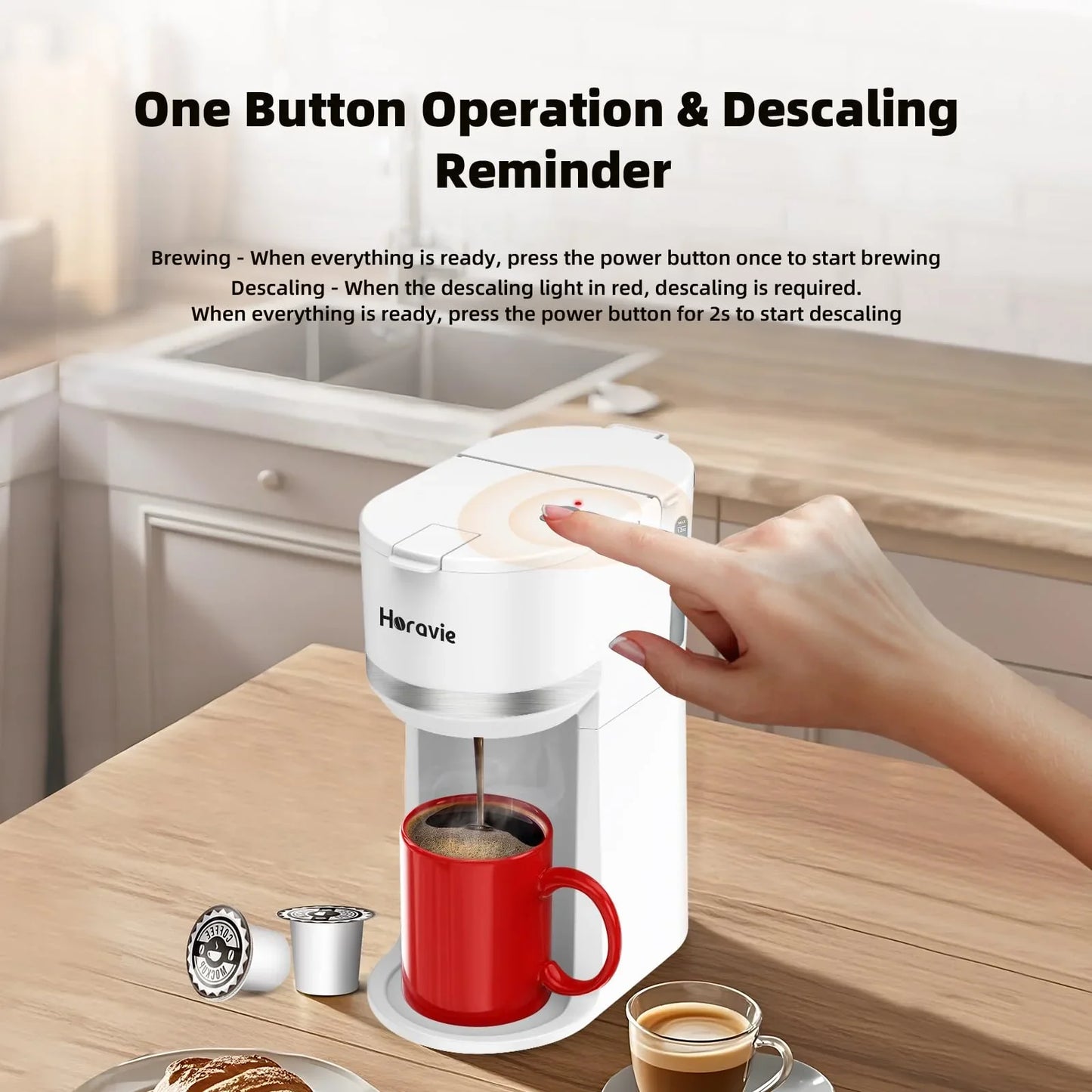Mini Single Serve Coffee Maker for K Cup and Ground Coffee, Fast Brew One Cup Coffee Machine with Descaling Reminder and Water Window, 6 to 12 oz. Brew Sizes, Black - Jlhbookstore.store