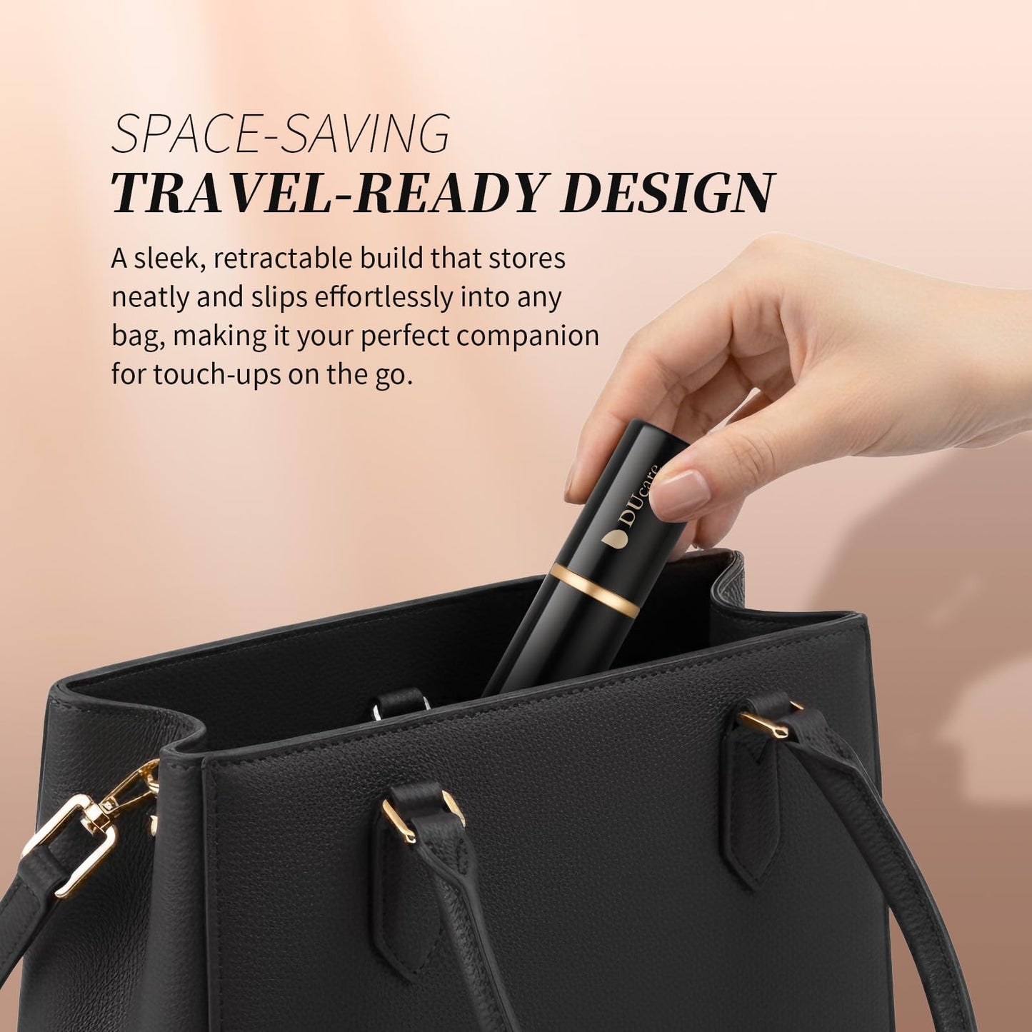 DUcare Kabuki Foundation Brush for Liquid Makeup Flat Top Professional Stick Buffing Blending Mineral Powder Large Face Makeup Brush, Black