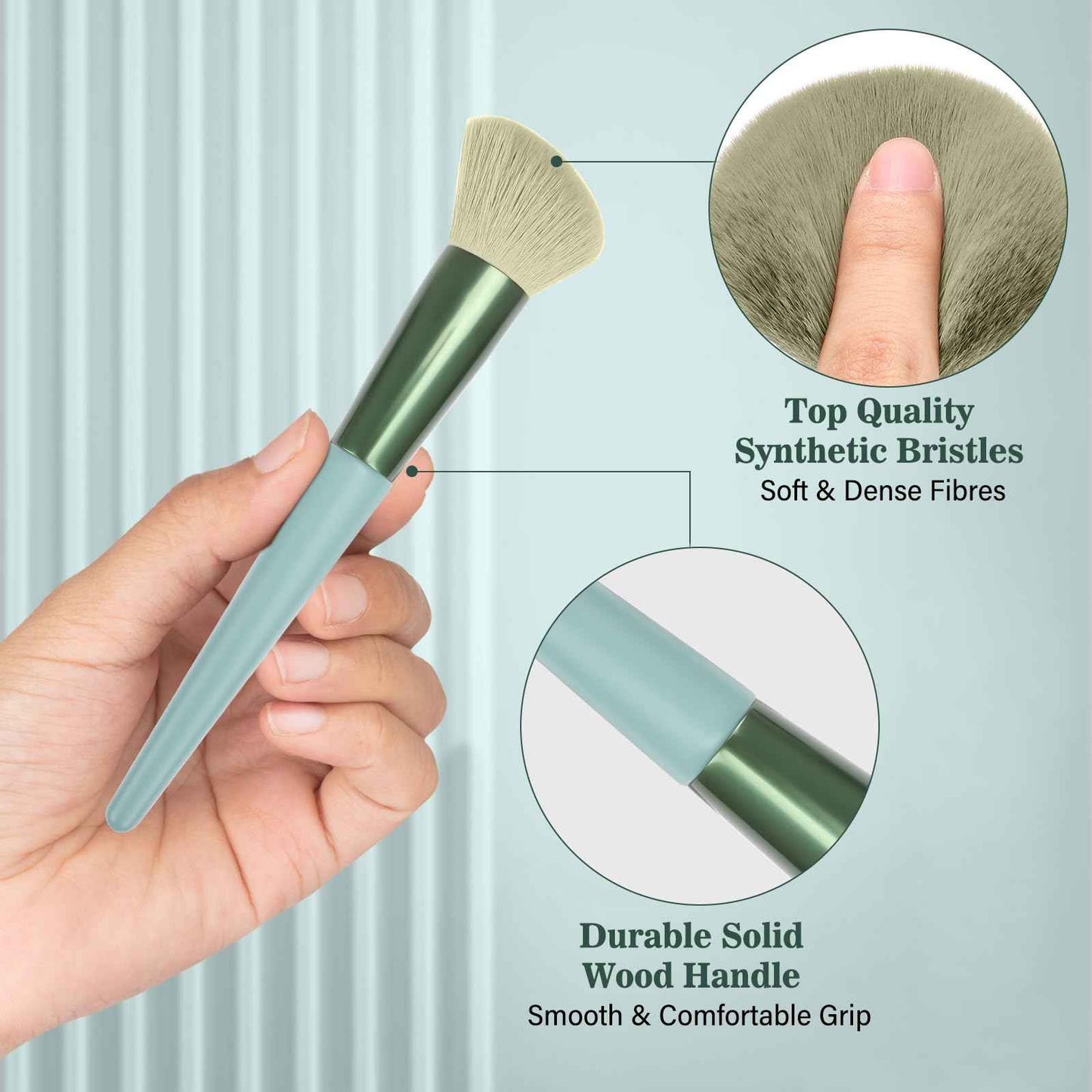 Makeup Brushes With Case 20PCs Professional Makeup Brush Set, Foundation Powder Eyeshadow Brush Set Eyebrow Concealer Contour Travel Brushes Kit with Holder & 2 Powder Puff-White