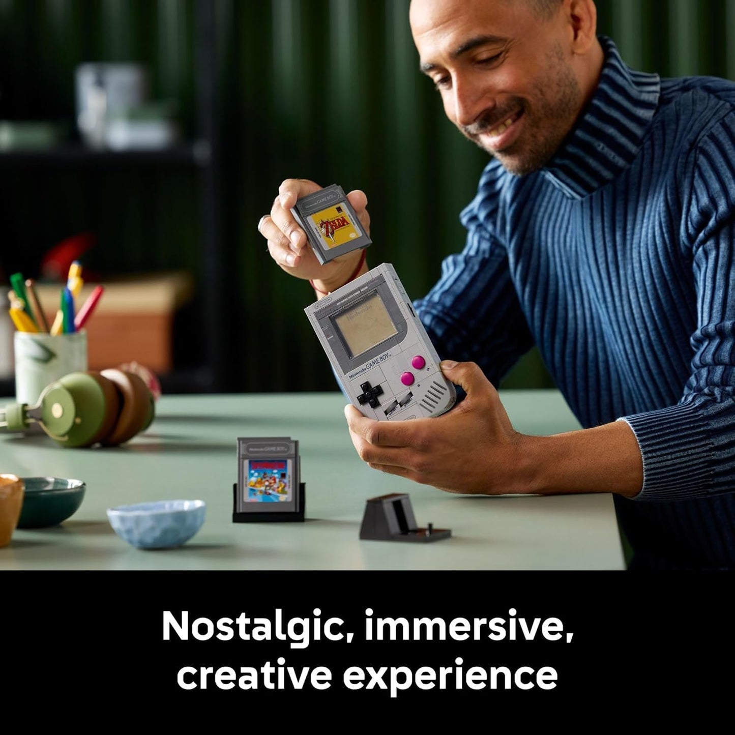 LEGO Super Mario Game Boy - Retro Building Sets for Adults, Ages 18+ - Collectible Model with Game Paks and Display Stand - Birthday Gifts for Men & Women - 72046