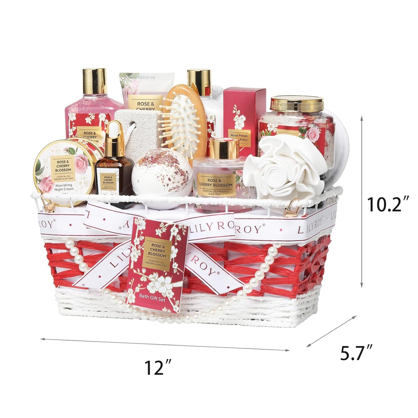 25Pcs Christmas Gifts for Women - Luxury Bath and Body Spa Gift Basket for Women with Necklace | Relaxing Care Kit Valentine's Mothers Day Gifts for Mom Gift Baskets for Anniversary or Bridal Shower