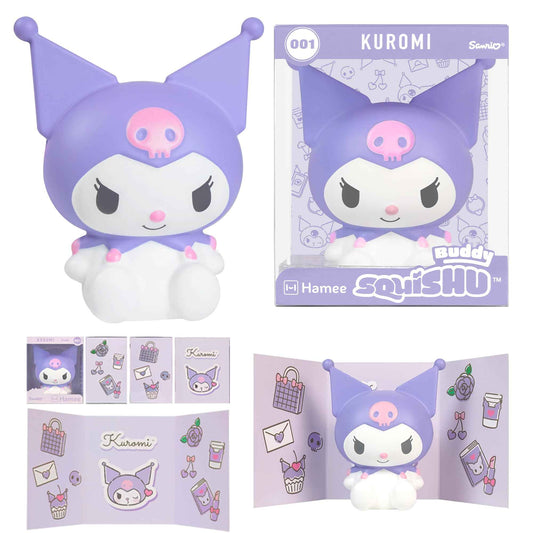 Hamee SquiSHU Buddy Hello Kitty and Friends Kuromi, Cute Birthday Gift, Official Merchandise, Toys for Kids & Adult, Model Jumbo Squishy for Collectors