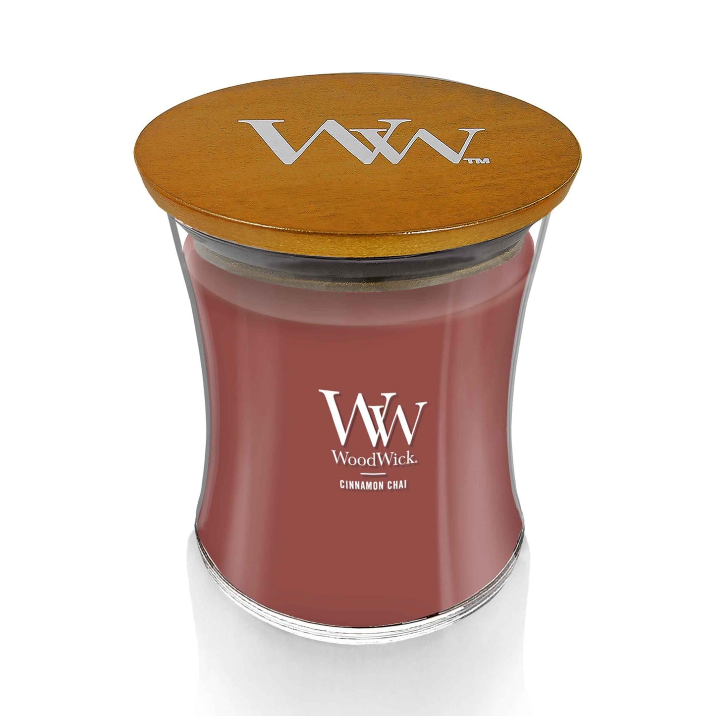WoodWick Cinnamon Chai Holiday Candle Gifts for Women and Men, 9.7 oz Medium Hourglass Candle with Crackling Wick