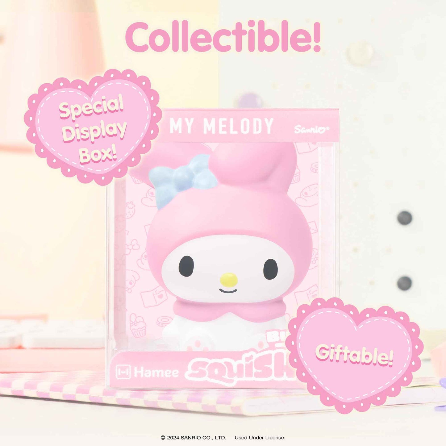 Hamee SquiSHU Buddy Hello Kitty and Friends Kuromi, Cute Birthday Gift, Official Merchandise, Toys for Kids & Adult, Model Jumbo Squishy for Collectors