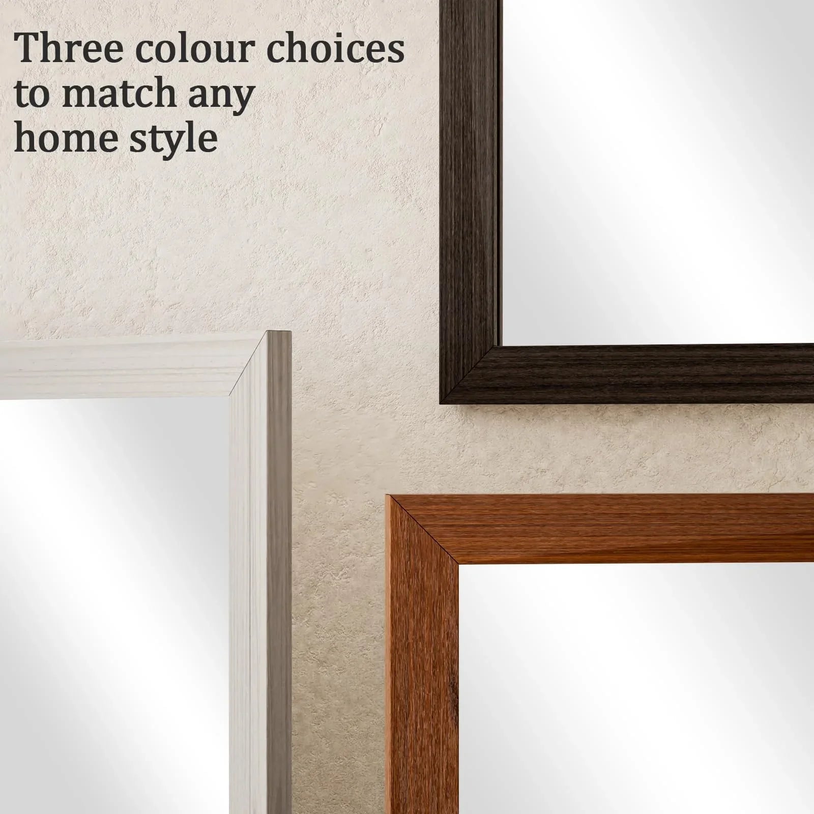 VooBang 14"x48" Full Length Over The Door Mirror - Aluminum Alloy Frame Full Body Mirror with Height-Adjustable Hangers, Hanging Leaning Against Wall for Dorm, Black - Jlhbookstore.store