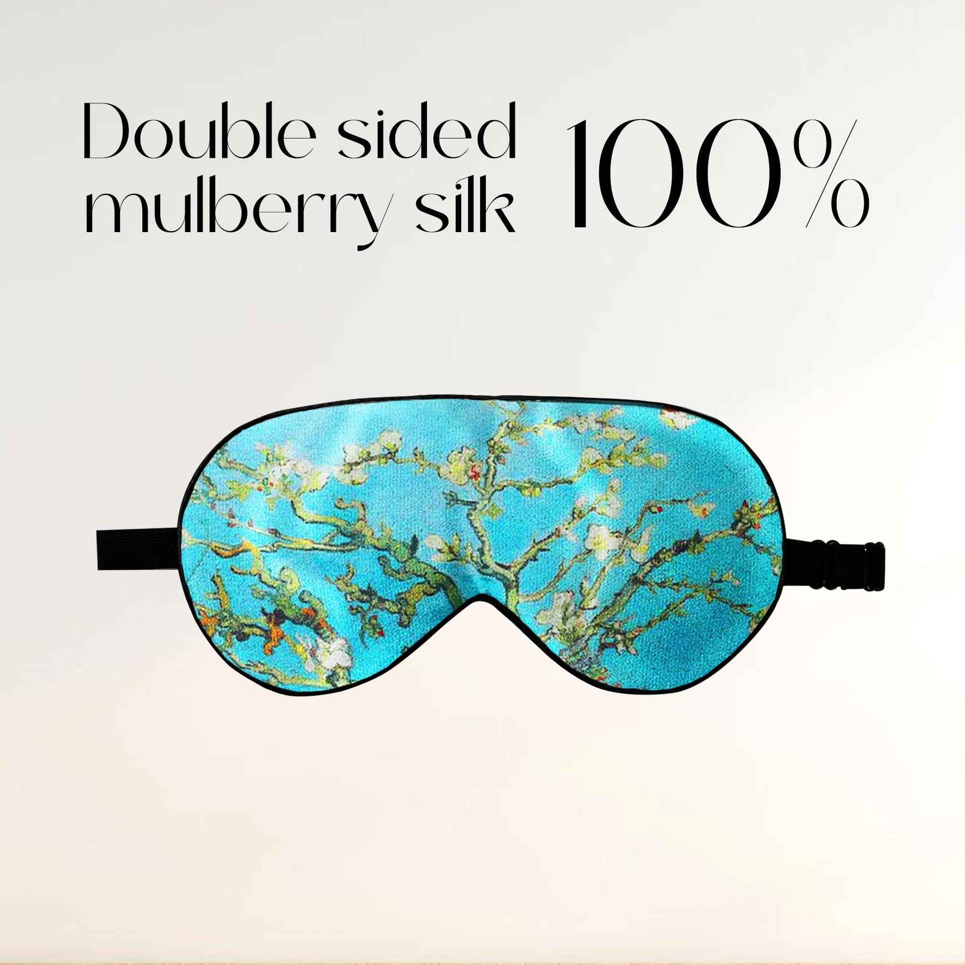 ZIMASILK 100% Mulberry Silk Sleep Mask with Adjustable Strap, Super-Smooth Soft Natural Silk Eye Mask for Sleep, Multiple Color Options(Navy Blue)