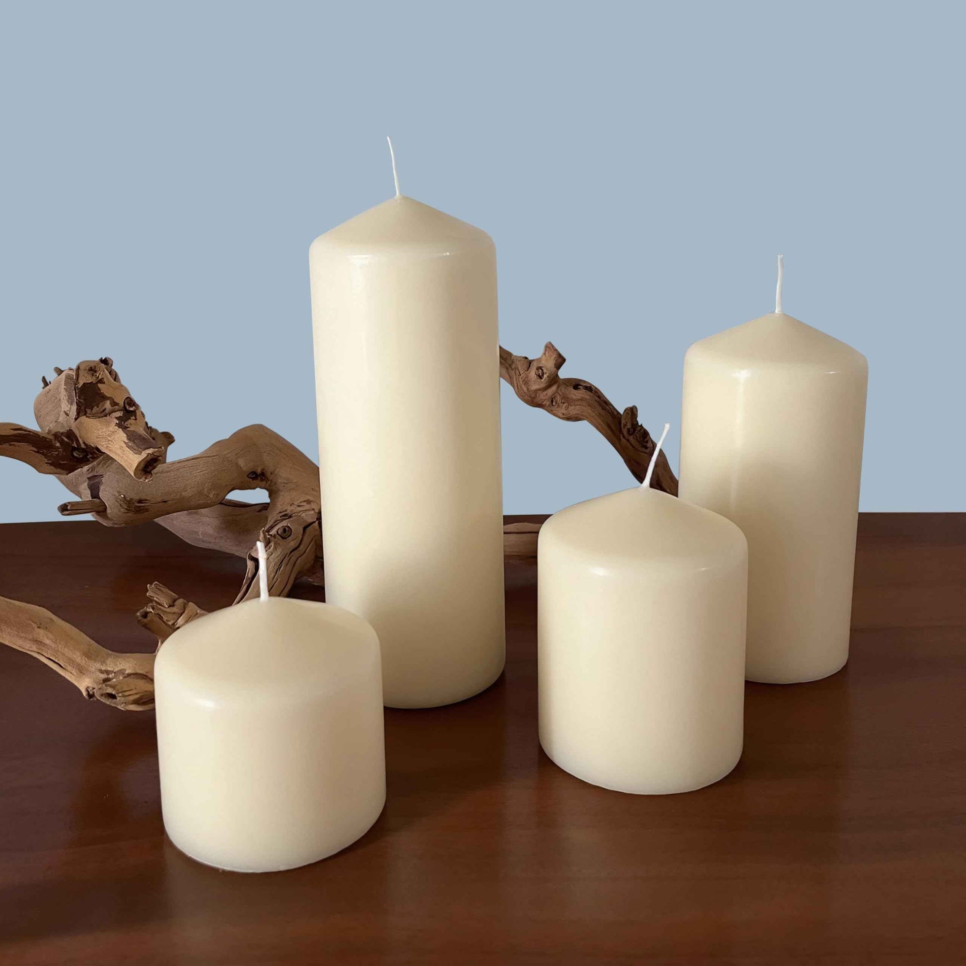 Stonebriar 6 Pack Tall 3 x 6 Inch 65 Hour Long Burning Unscented Ivory Wax Pillar Candles
