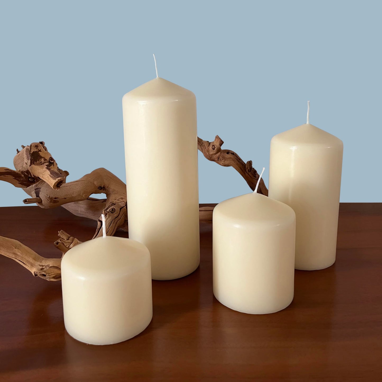 Stonebriar 6 Pack Tall 3 x 6 Inch 65 Hour Long Burning Unscented Ivory Wax Pillar Candles jlhbookstore.store
