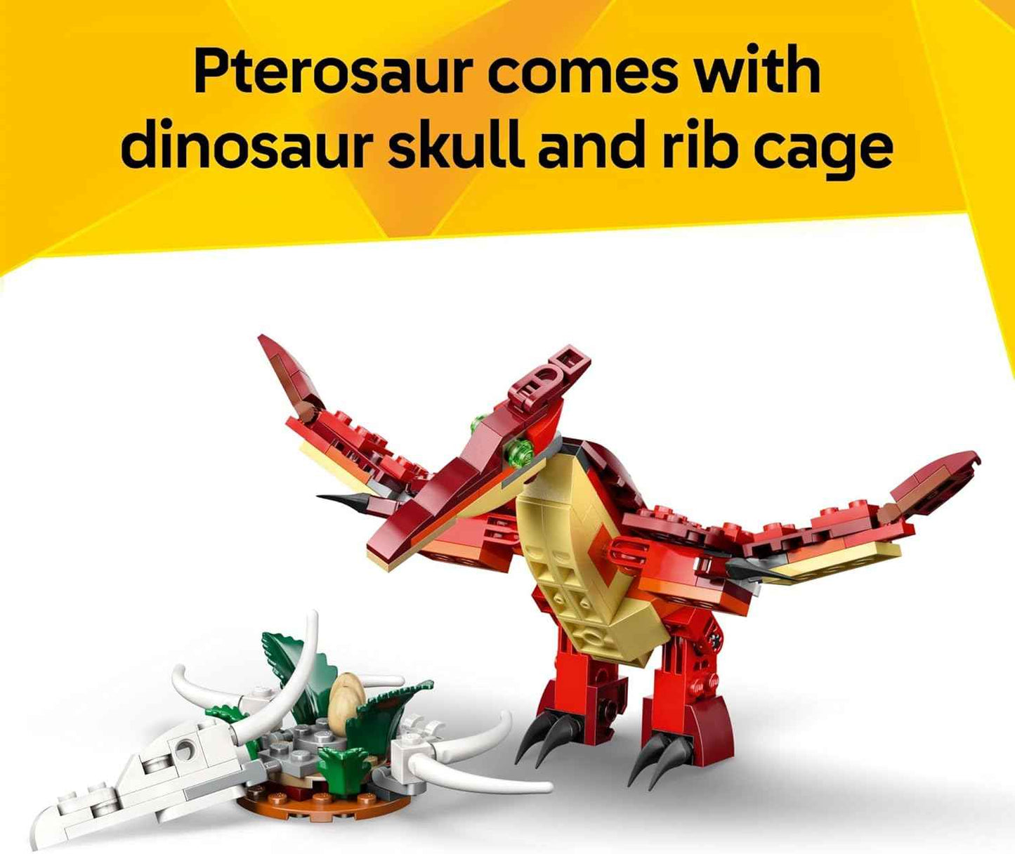 LEGO Creator 3 in 1 Fierce Dinosaur Building Toy for Boys & Girls, Ages 8+ - Kids Build 1 of 3 Prehistoric Animal Figures - Gift Idea for Birthdays - 31379