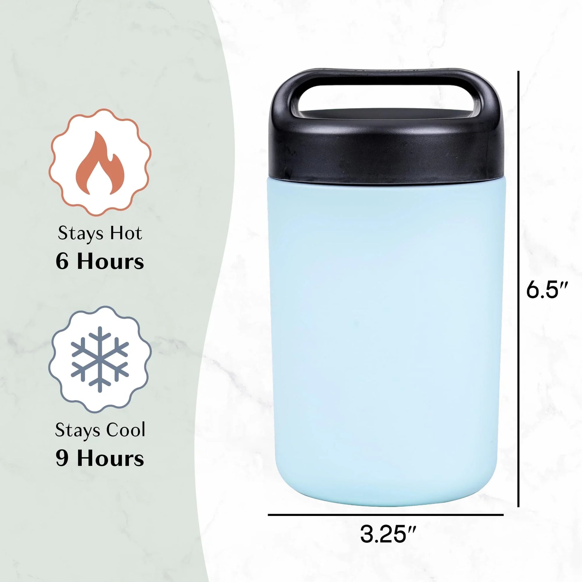 Goodful Stainless Steel Food Jar, Double Wall Vacuum Sealed Insulated Food Storage Container with Carry Handle Lid, 16-Ounce, Gray - Jlhbookstore.store