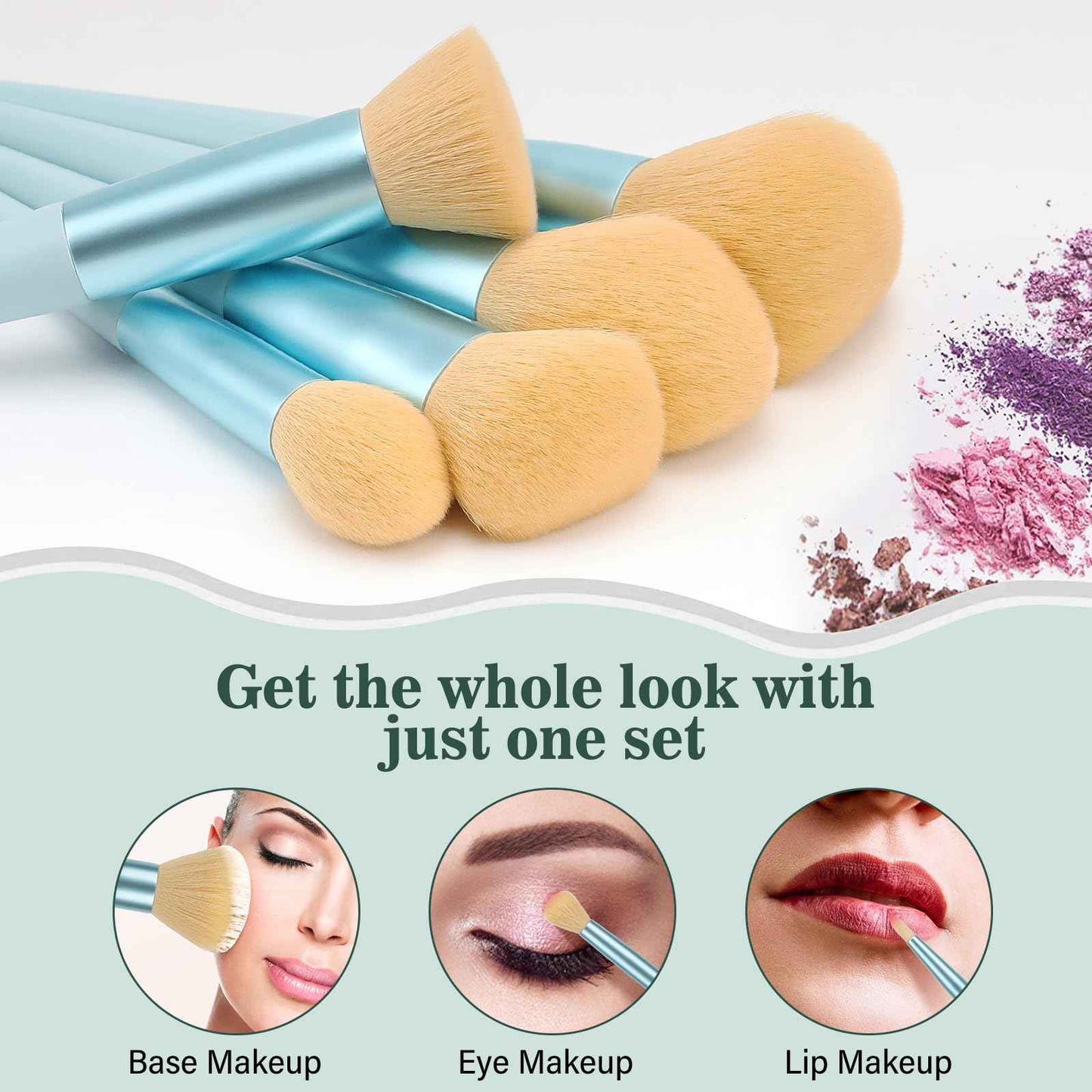 Makeup Brushes With Case 20PCs Professional Makeup Brush Set, Foundation Powder Eyeshadow Brush Set Eyebrow Concealer Contour Travel Brushes Kit with Holder & 2 Powder Puff-White