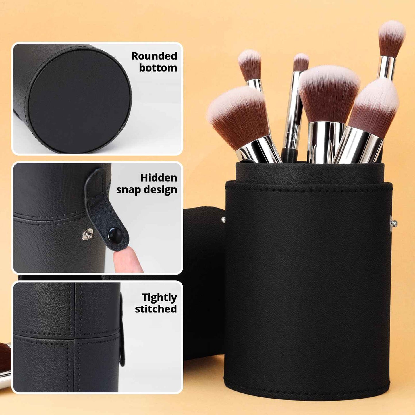 BEAKEY Makeup Brushes Set, Professional Foundation Eyeshadow Concealer Blush Powder Bronzer Applicator, 2 Blender Sponge with Beauty Paper Case stocking stuffers