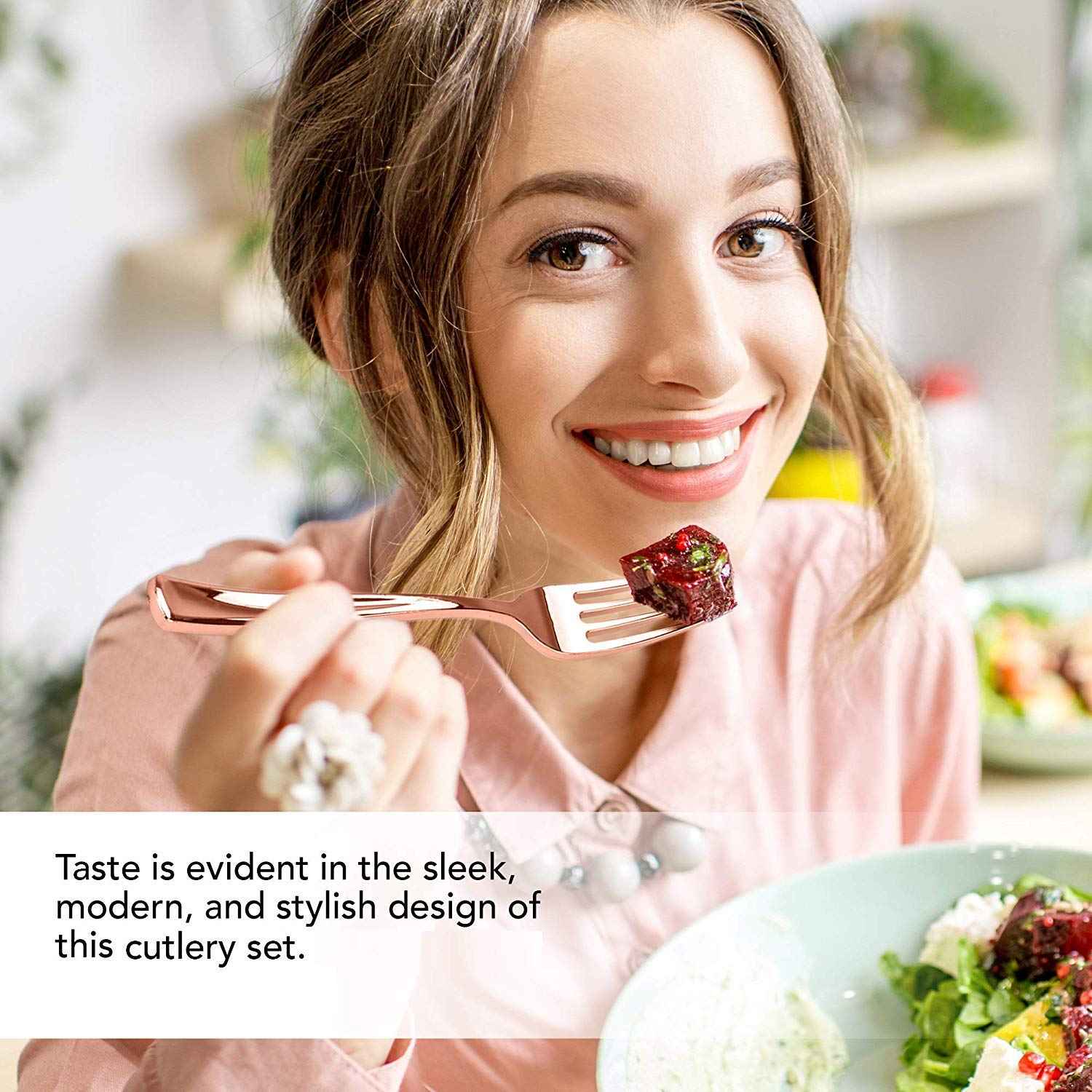 Gold Plastic Silverware Set (160 Bulk Pack) Disposable Cutlery Utensils, 80 Gold Forks, 40 Gold Knives, 40 Gold Spoons, Heavy Duty Flatware For Holidays, Parties, Dinners, Weddings, and Occasions