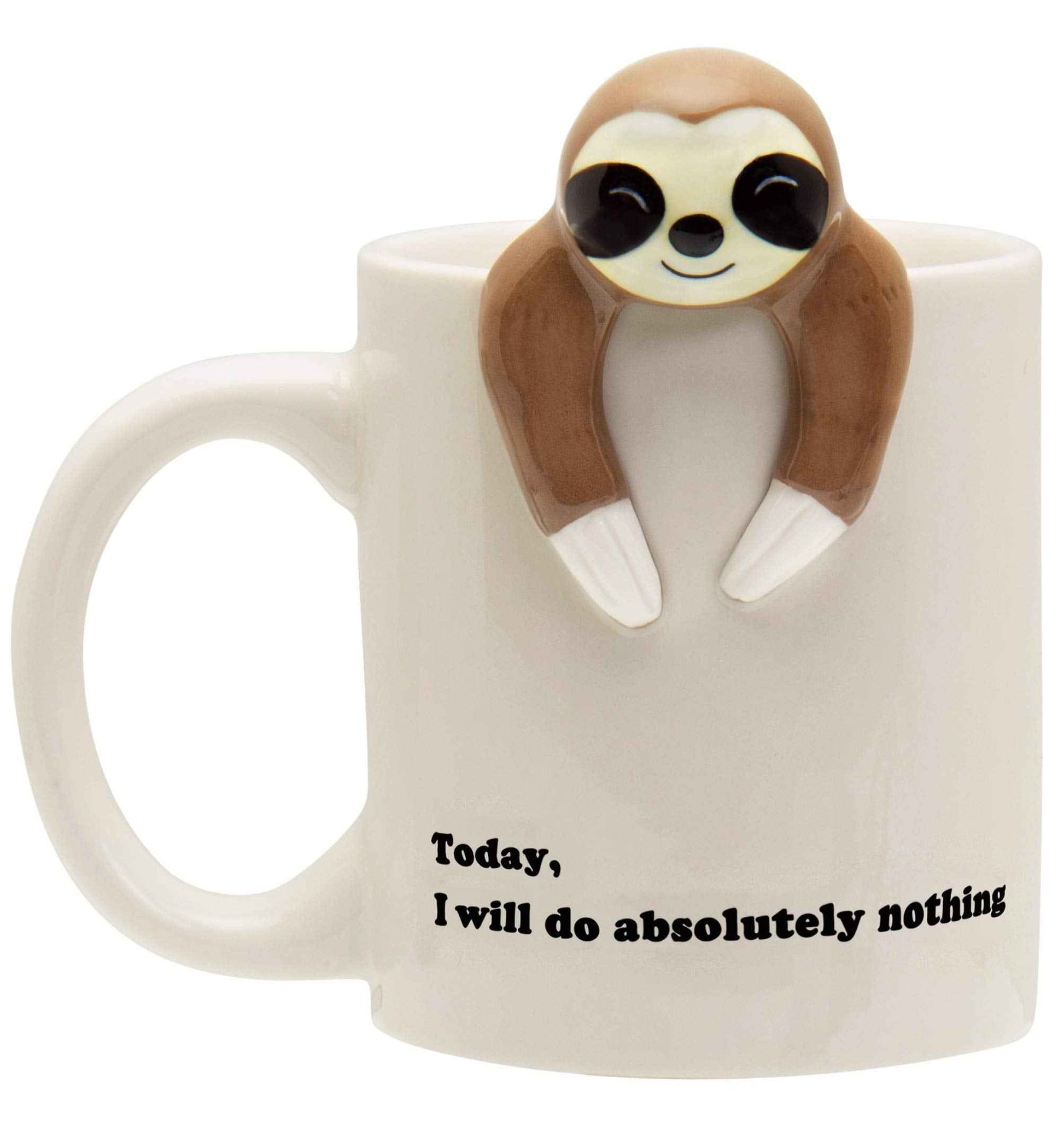 Decodyne Funny Sloth Coffee Mug - Cute Sloth Gifts For Coworkers Women & Men - White Elephant Gifts for Adults, Funny Office Present