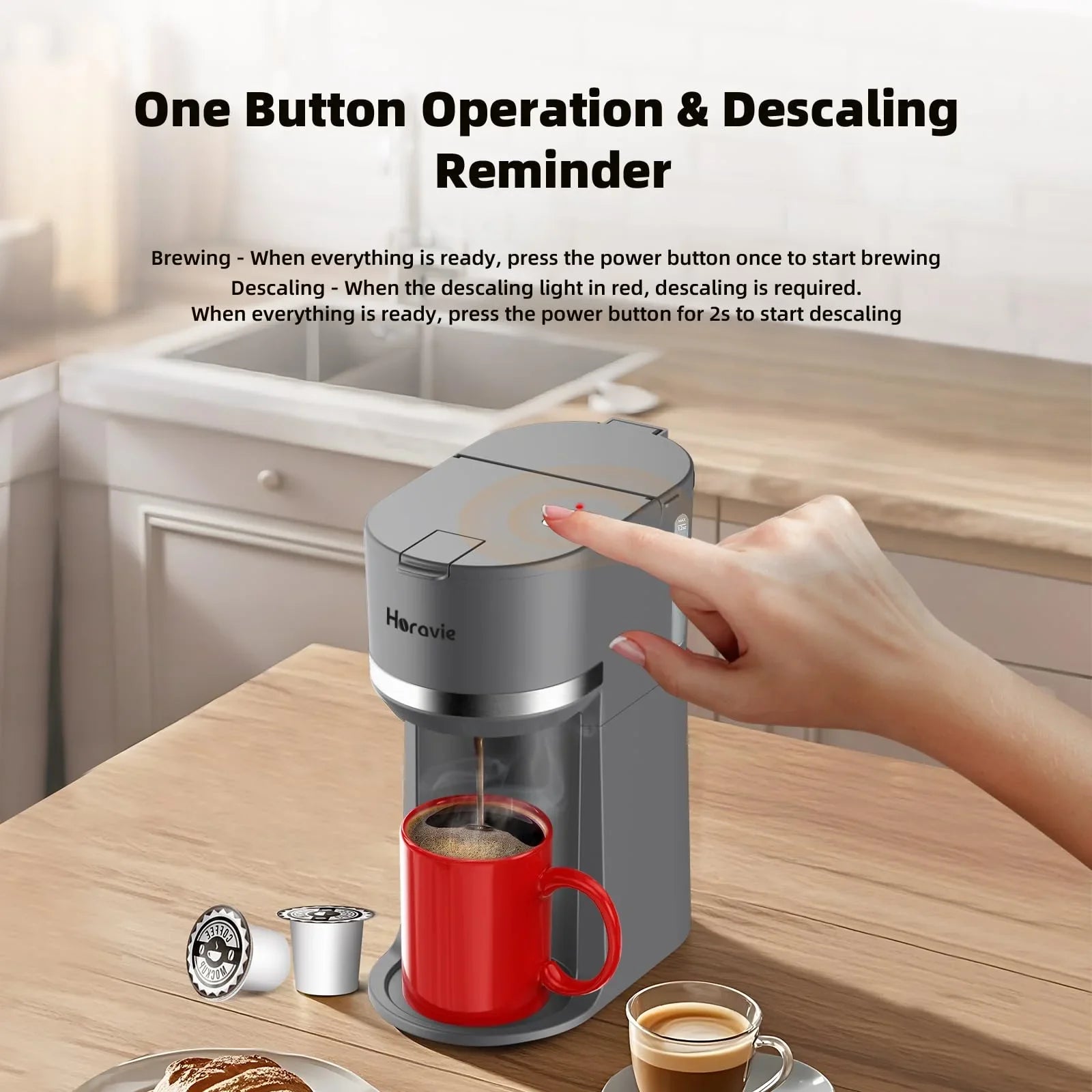 Mini Single Serve Coffee Maker for K Cup and Ground Coffee, Fast Brew One Cup Coffee Machine with Descaling Reminder and Water Window, 6 to 12 oz. Brew Sizes, Black - Jlhbookstore.store