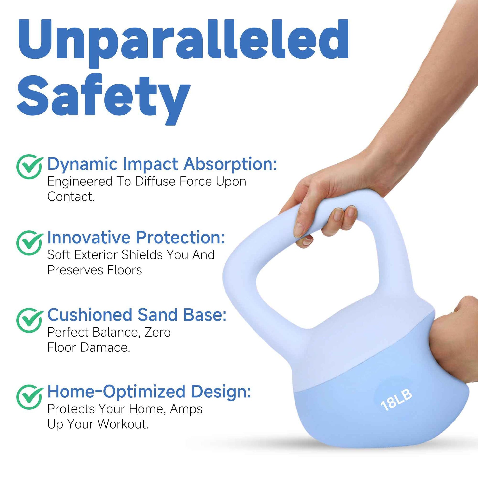 Leikefitness Soft Kettlebells,Steel Shot Filled Weights for Women and Men,Color Coded Anti Slip Soft Kettlebells,Home workout