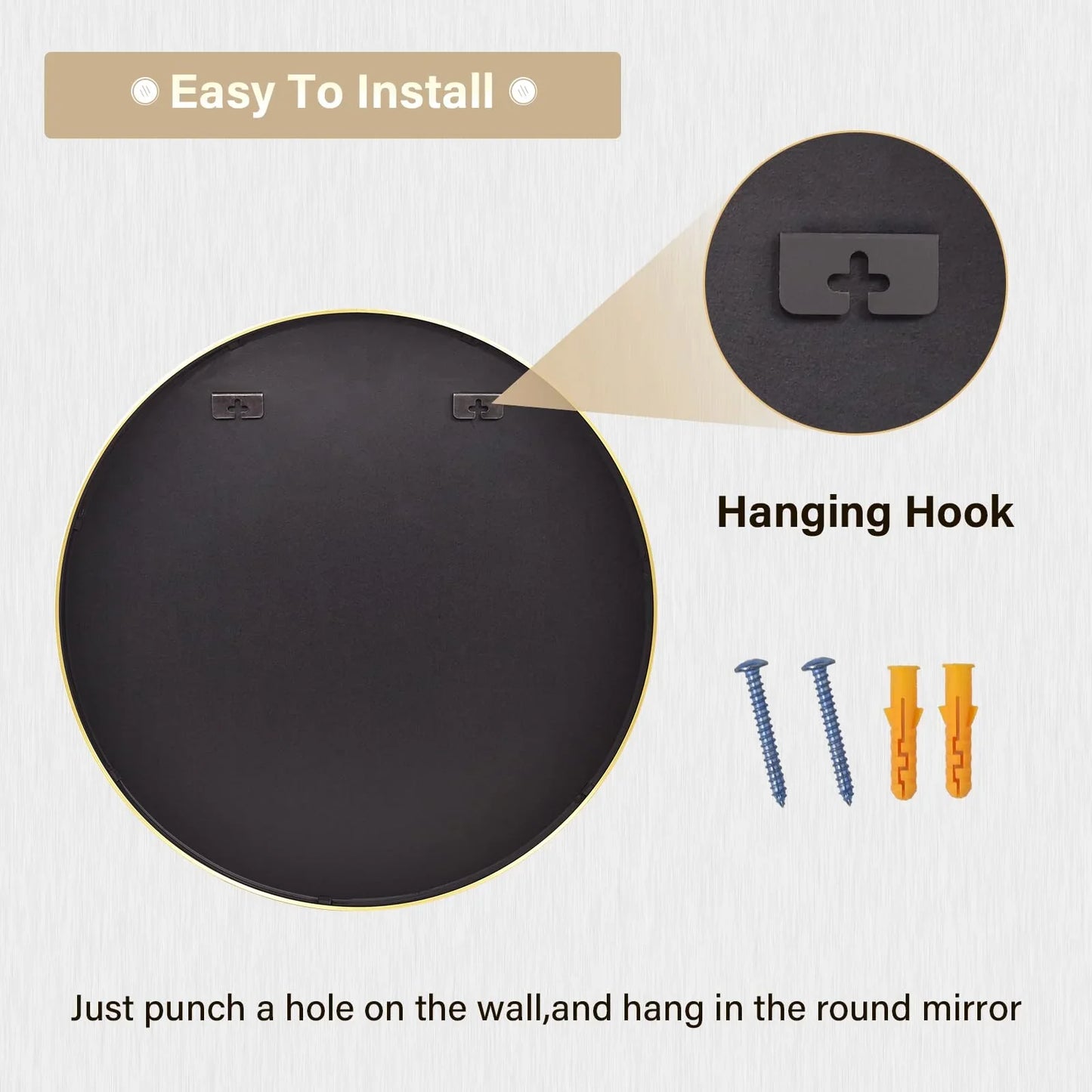 HARRITPURE Round Mirror 30 Black Wall Mounted Circle Mirrors Vanity Mirror with Brushed Aluminum Alloy Frame Modern Decoration for Bathroom, Living Room, Vanity, Bedroom, Entryway - Jlhbookstore.store