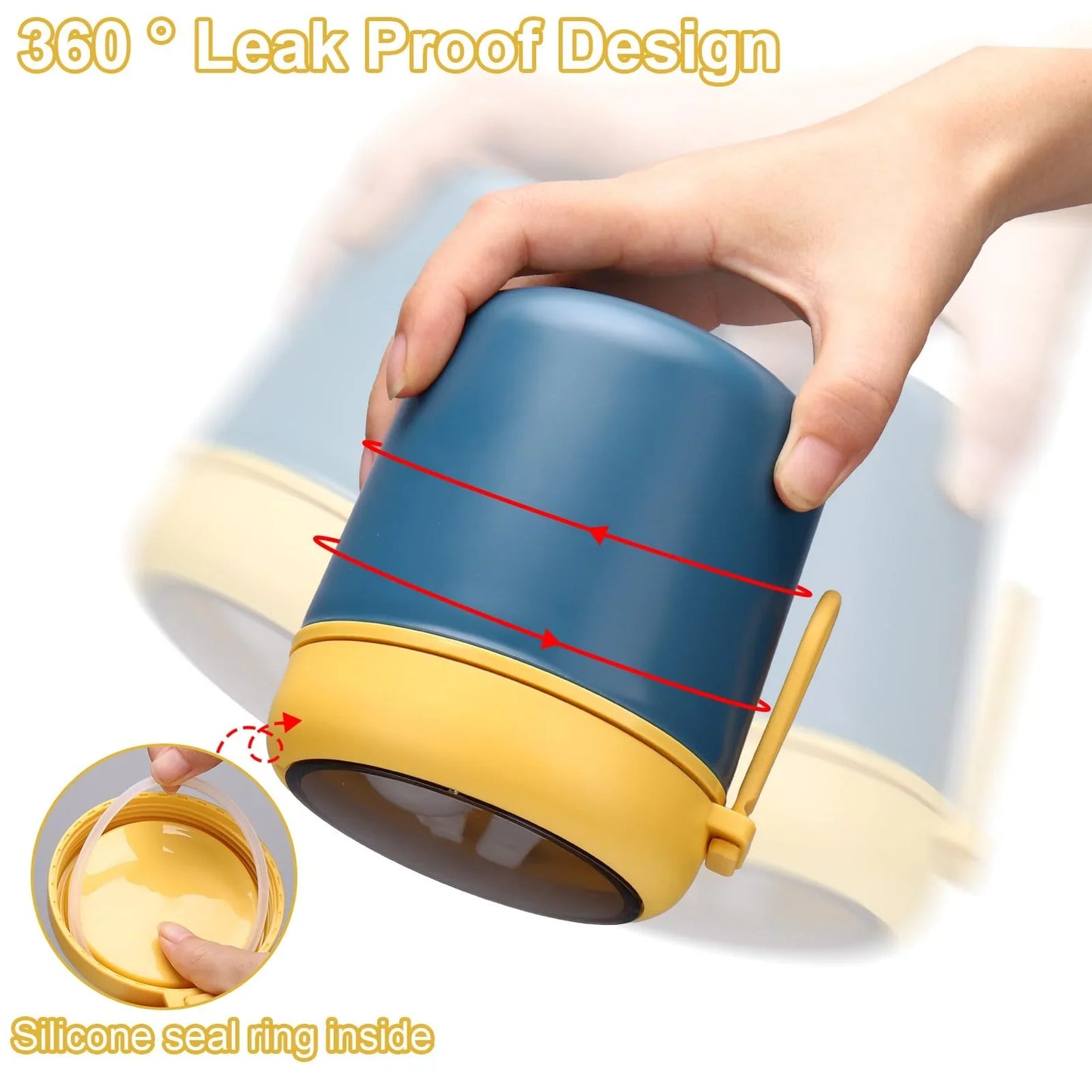 Juome 16oz Kids Thermo for Hot Food - Insulated Vacuum Food Jar Container, Wide Mouth Stainless Steel Soup Thermo Lunch Box for Kids with Spoon, Leakproof (Pink) - Jlhbookstore.store