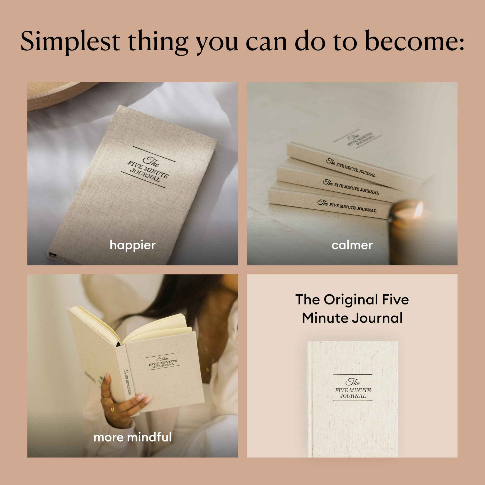 Intelligent Change The Five Minute Journal - Original Daily Gratitude Journal 2025 for Happiness, Mindfulness & Reflection - Daily Affirmations - Undated Planner Gifts for Women & Men