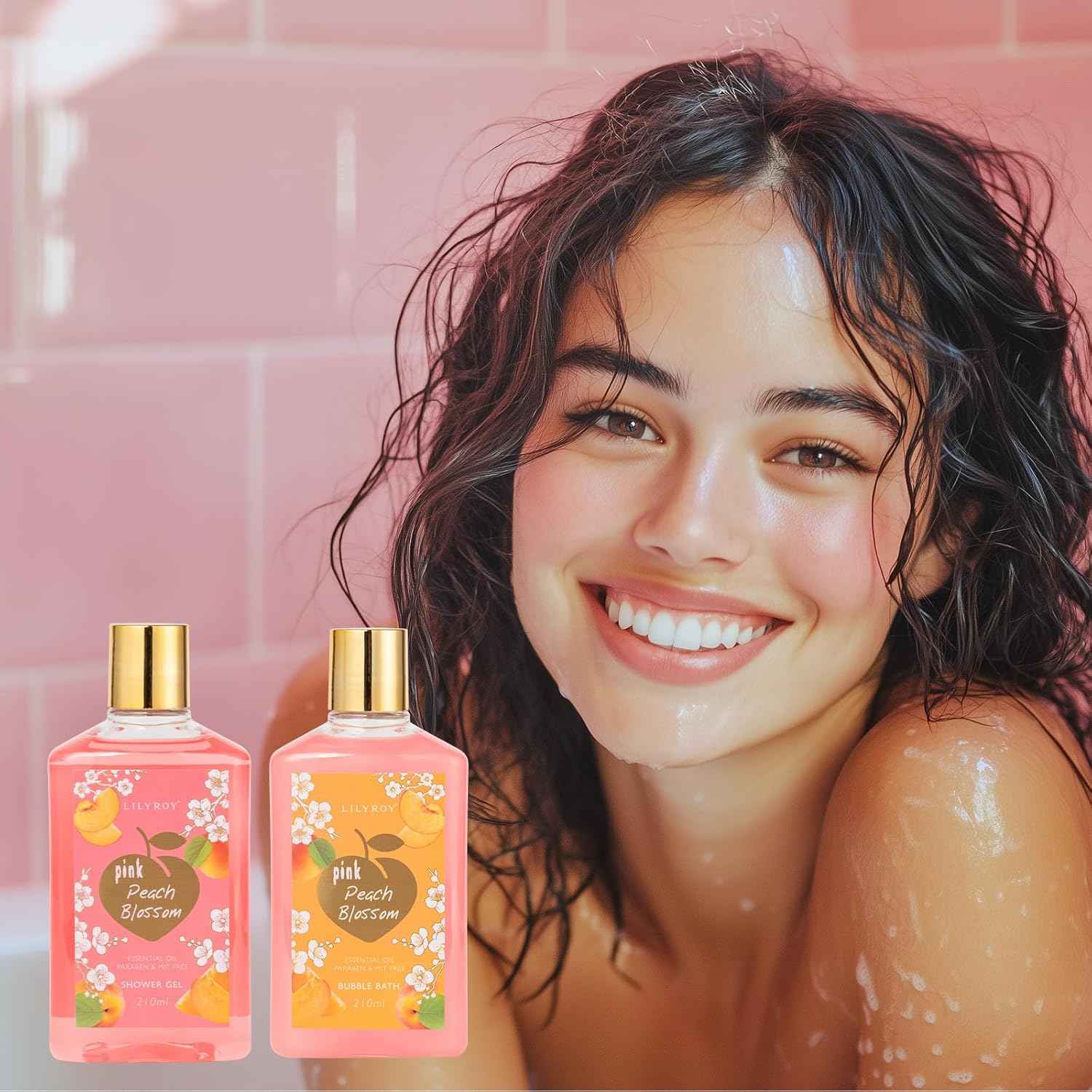 25Pcs Christmas Gifts for Women - Luxury Bath and Body Spa Gift Basket for Women with Necklace | Relaxing Care Kit Valentine's Mothers Day Gifts for Mom Gift Baskets for Anniversary or Bridal Shower