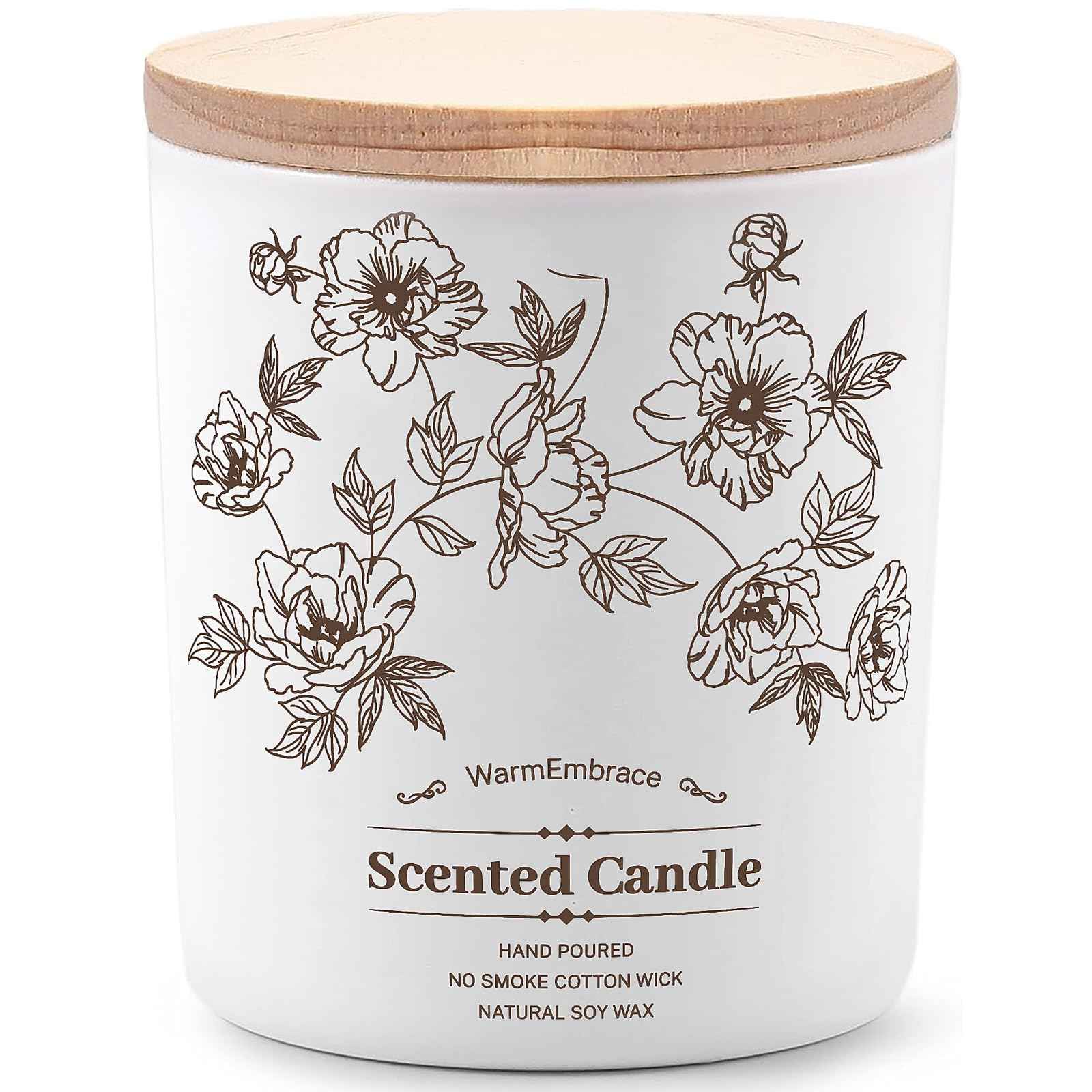 Deluxe Scented Candle for Women & Men, Vanilla Coconut Soy Wax Candle, 8 Oz Jar Candle for Home, Scented-60 Hours Long Lasting Burning, Suitable Gift for Mom