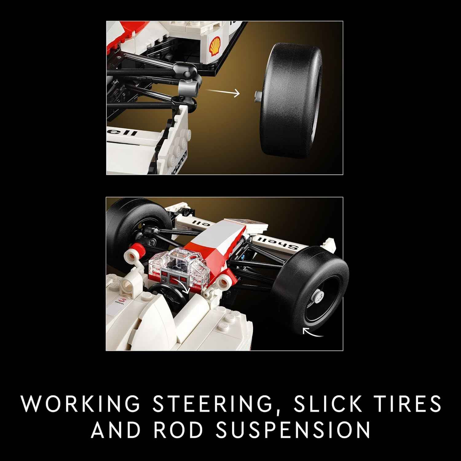 LEGO Icons McLaren MP4/4 & Ayrton Senna Minifigure Model Car Kit - Buildable F1 McLaren Set for Adults, Ages 18+ - Gift for Birthdays - 10330