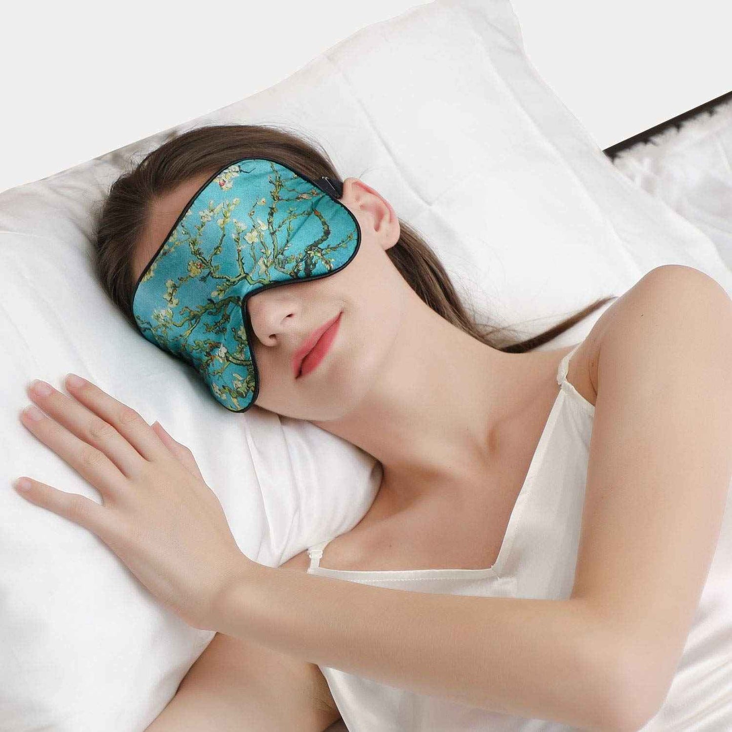 ZIMASILK 100% Mulberry Silk Sleep Mask with Adjustable Strap, Super-Smooth Soft Natural Silk Eye Mask for Sleep, Multiple Color Options(Navy Blue)