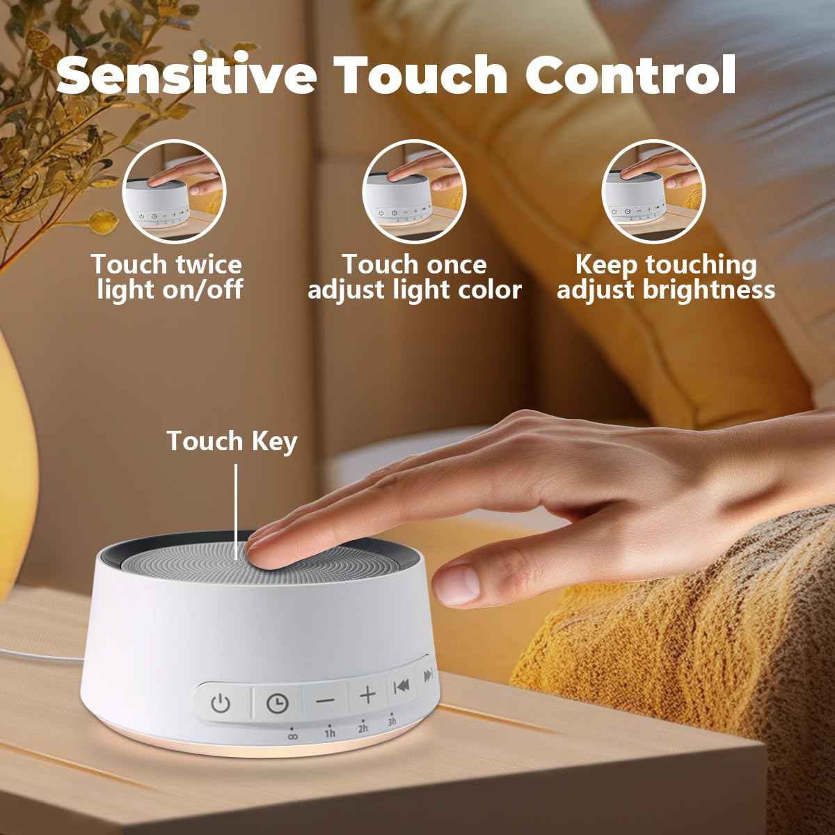 Sound Machine White Noise Machine with 30 Soothing Sounds 12 Colors Night Light Sleep Machine for Baby Kids Adults Brown Nosie Machine Pink Noise Machine with 32 Volume Levels for Office Home Travel
