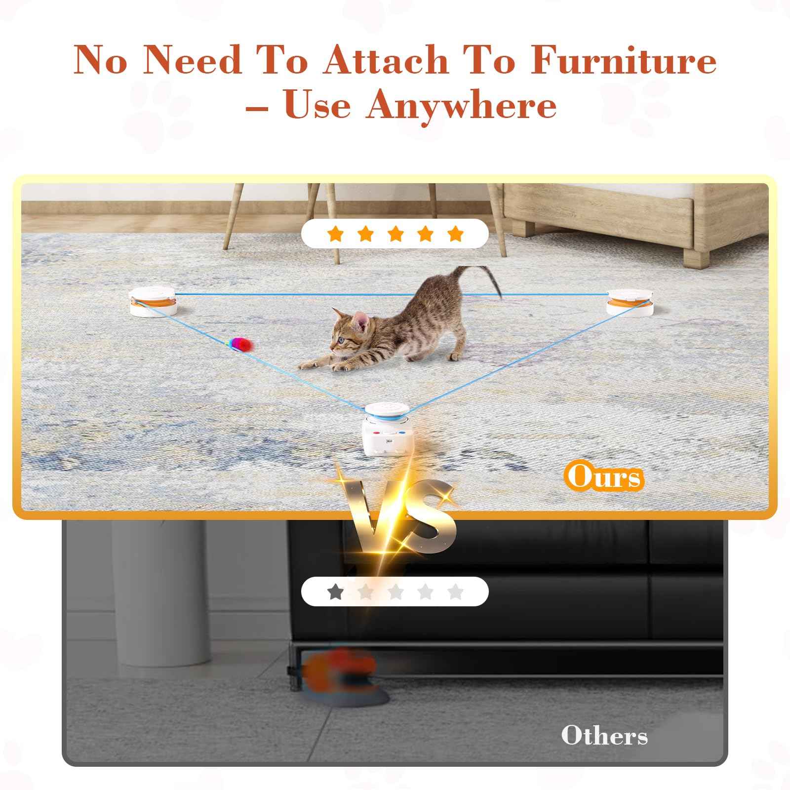 Interactive Cat Toy for Indoor Cats – Automatic Moving & Enrichment Toy for Indoor Cats/Kitten, Auto/Manual Control Cat Treadmill for Exercise & Mental Stimulation, Stimulating Chase Toys (H1K2)