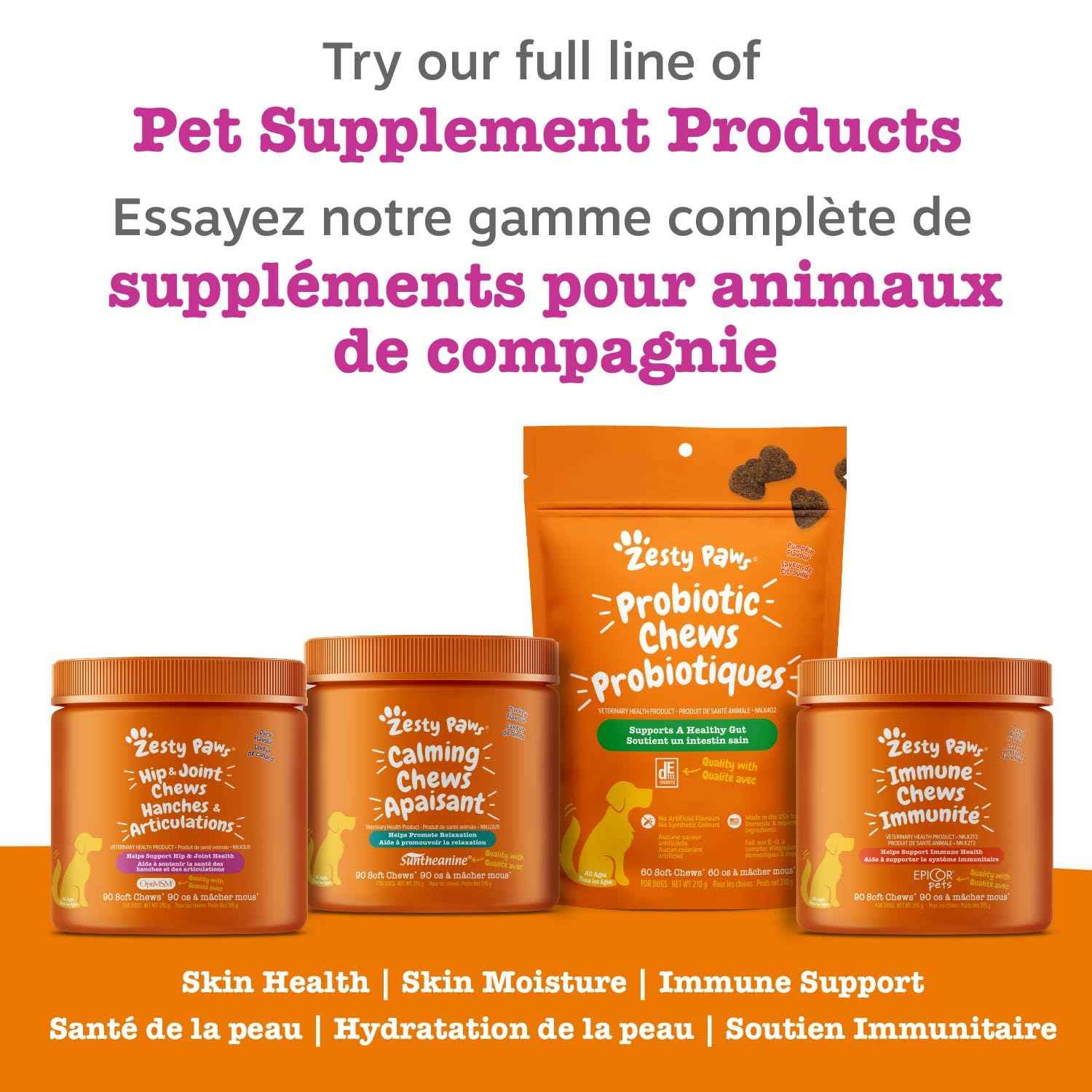 Zesty Paws Wild Alaskan Omega-3 Blend Pollock + Salmon Oil for Dogs and Cats- Skin and Coat Support, Omega 3 Supplement for Pets, 8.5oz