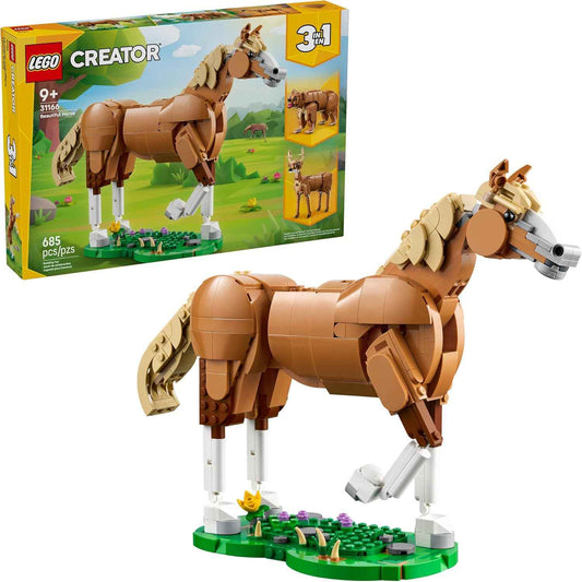 LEGO Creator 3 in 1 Beautiful Horse Building Toy for Kids - Building Blocks & Learning Toy for Girls & Boys, Ages 9+, Create a Horse, Bear, or Deer Toy with 1 Set - Gift for Birthdays - 31166