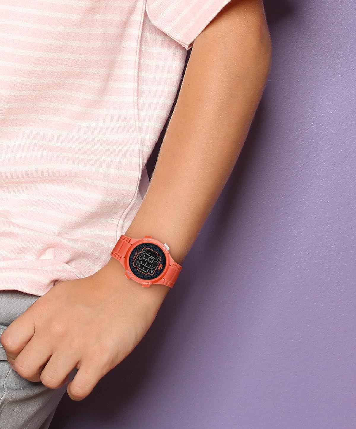 Lacoste LC33 Kids and Teens Digital Watch – 34mm Case, Digital Display with Day/Date, Alarm, Stopwatch, Countdown Timer and Backlight, Fun and Modern Design