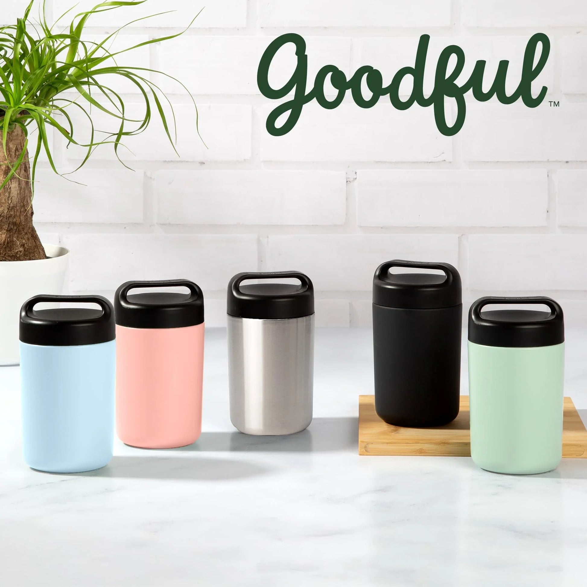 Goodful Stainless Steel Food Jar, Double Wall Vacuum Sealed Insulated Food Storage Container with Carry Handle Lid, 16-Ounce, Gray - Jlhbookstore.store