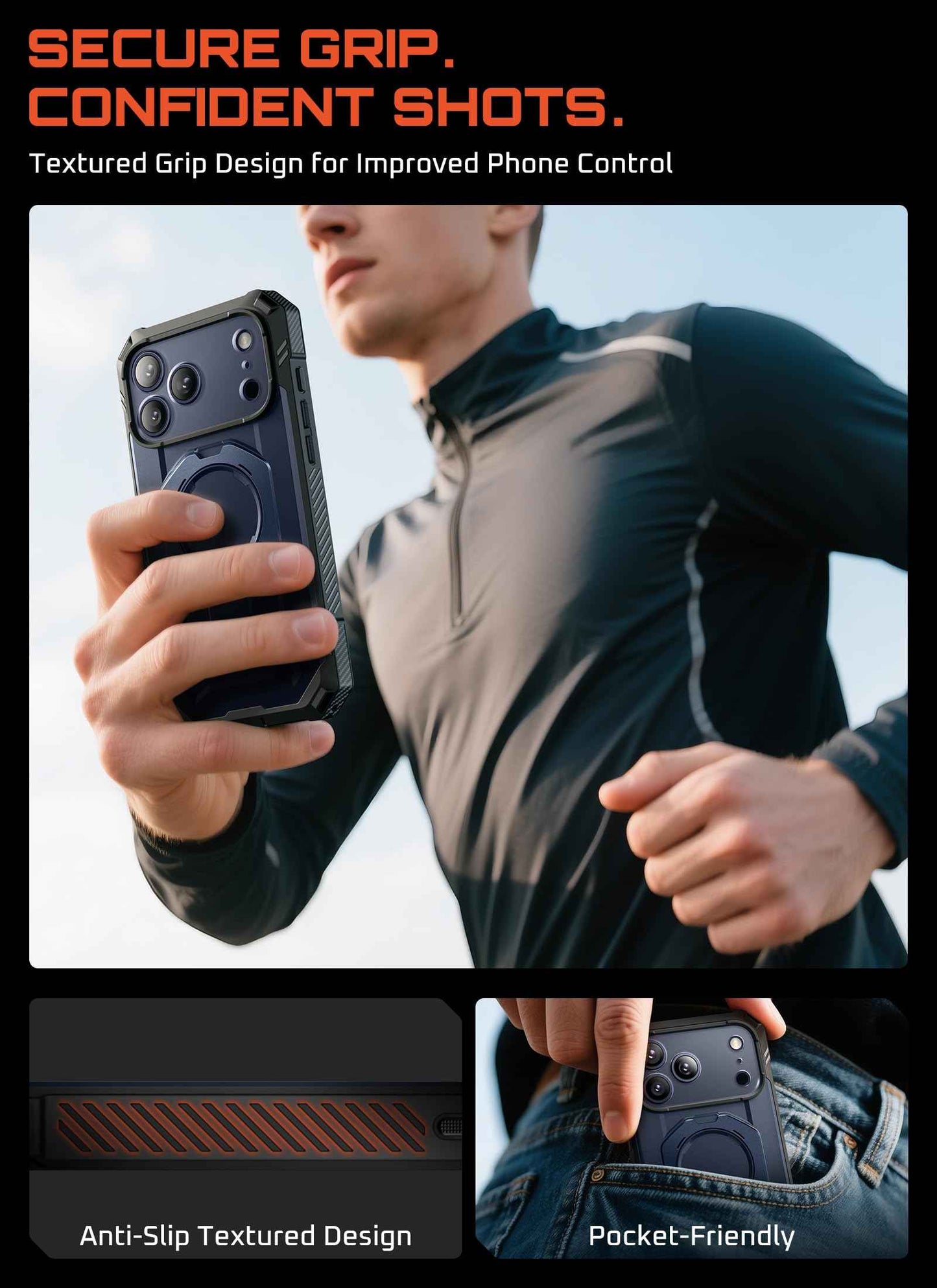 SUPCASE for iPhone 17 Pro Max Case (UBGrip Pro), [Built-in Tempered Glass Screen Protector & Stand] [Camera Control Cover] [Compatible with MagSafe] Full Body Heavy Duty Magnetic Phone Case, Coral