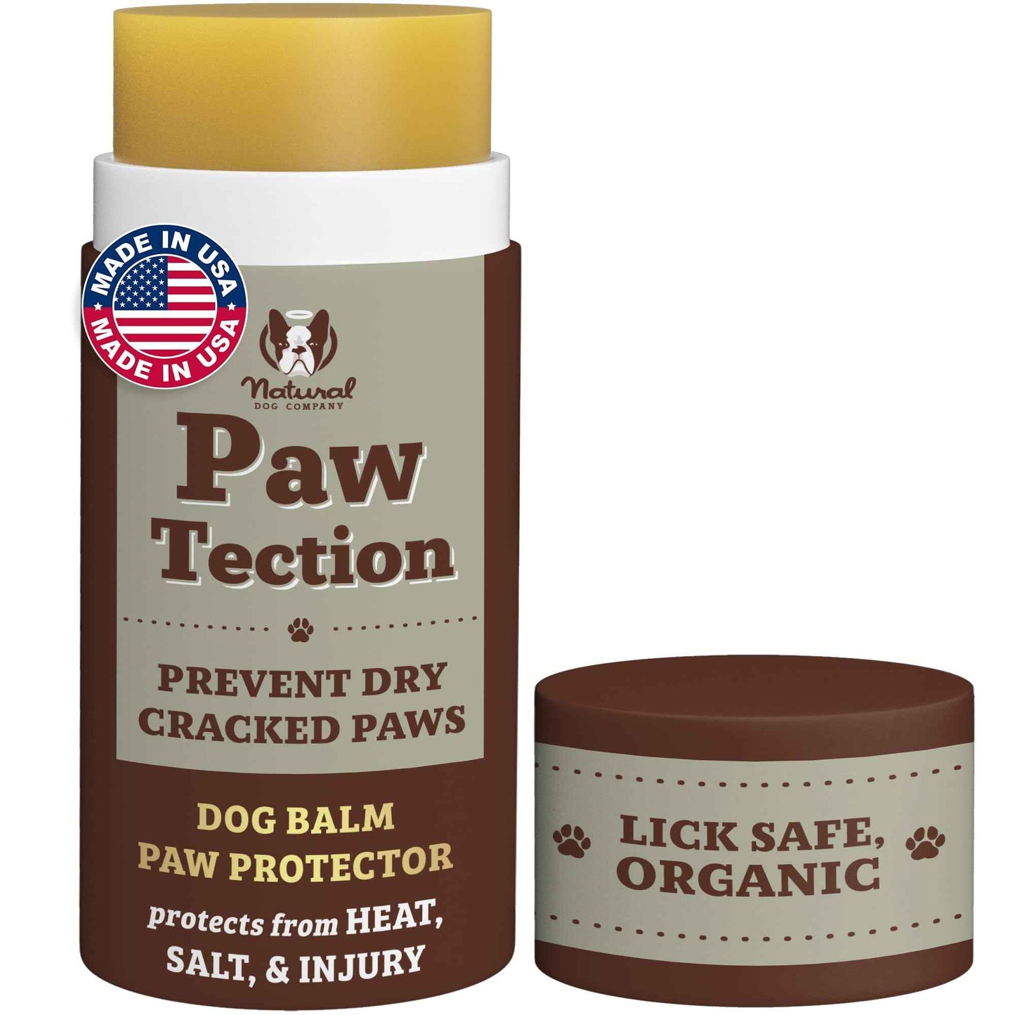 Natural Dog Company Paw Soother Balm & Wax 2 oz Stick – Nourishing Paw Care with Coconut & Hempseed Oils + Calendula – Soothes Dry, Cracked Pads – Lick-Safe & Weather Protective