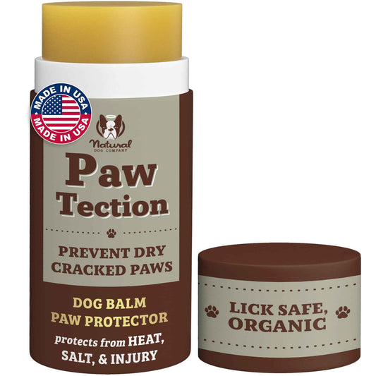 Natural Dog Company Paw Soother Balm & Wax 2 oz Stick – Nourishing Paw Care with Coconut & Hempseed Oils + Calendula – Soothes Dry, Cracked Pads – Lick-Safe & Weather Protective