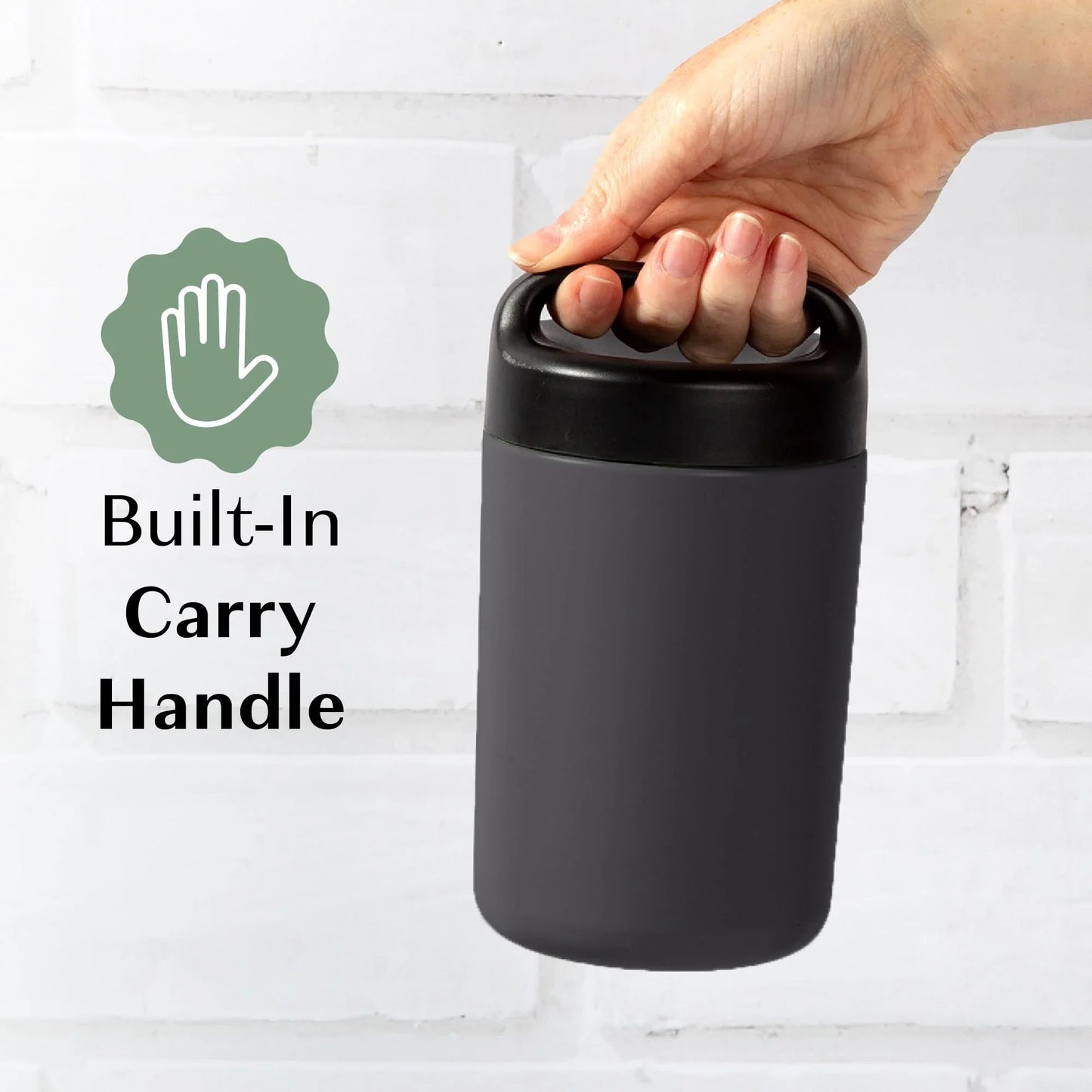 Goodful Stainless Steel Food Jar, Double Wall Vacuum Sealed Insulated Food Storage Container with Carry Handle Lid, 16-Ounce, Gray - Jlhbookstore.store