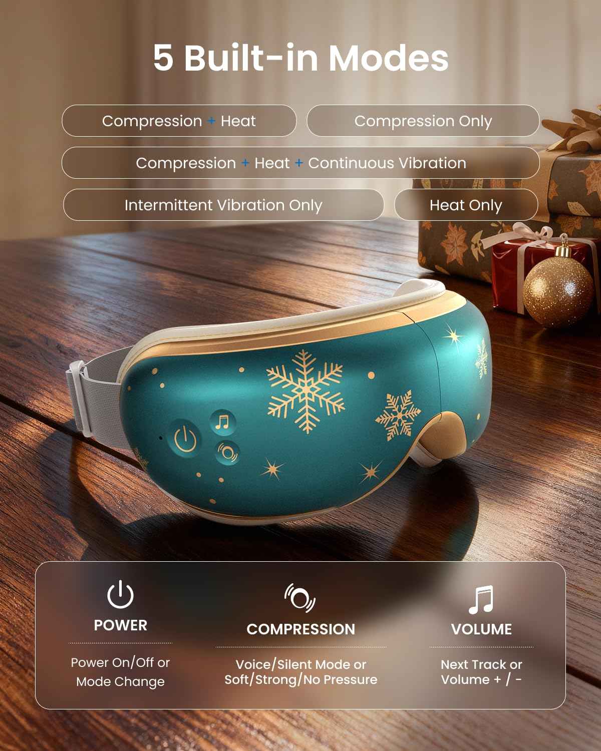 RENPHO Eyeris 1 Eye Massager with Heat, Christmas Birthday Gifts for Women Mom, FSA Eligible HSA Eye Mask for Migraine, Smart Sleep Mask for Dry Eyes Relax, Reduce Strain for Men Dad Her Him