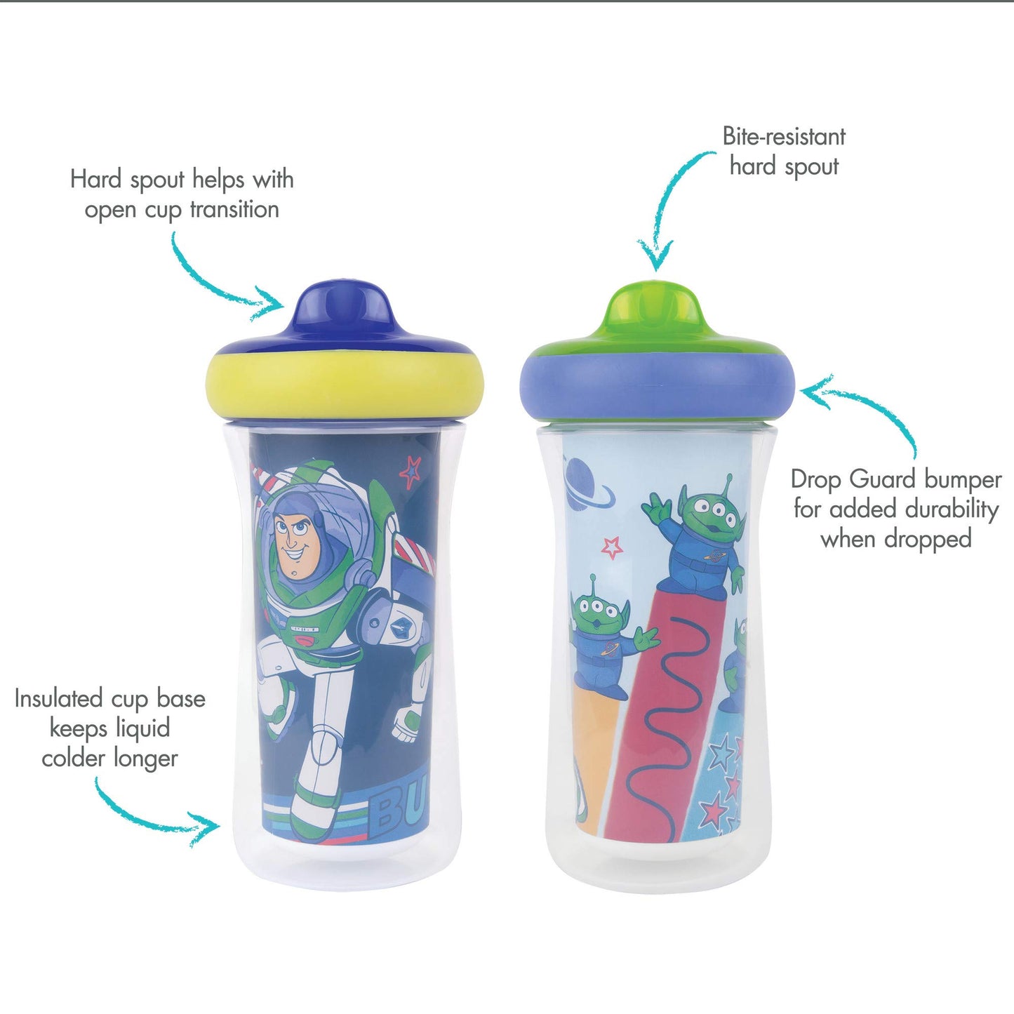 The First Years Disney Princess Kids Insulated Sippy Cups - Dishwasher Safe Spill Proof Toddler Cups - Ages 12 Months and Up - 9 Ounces - 2 Count