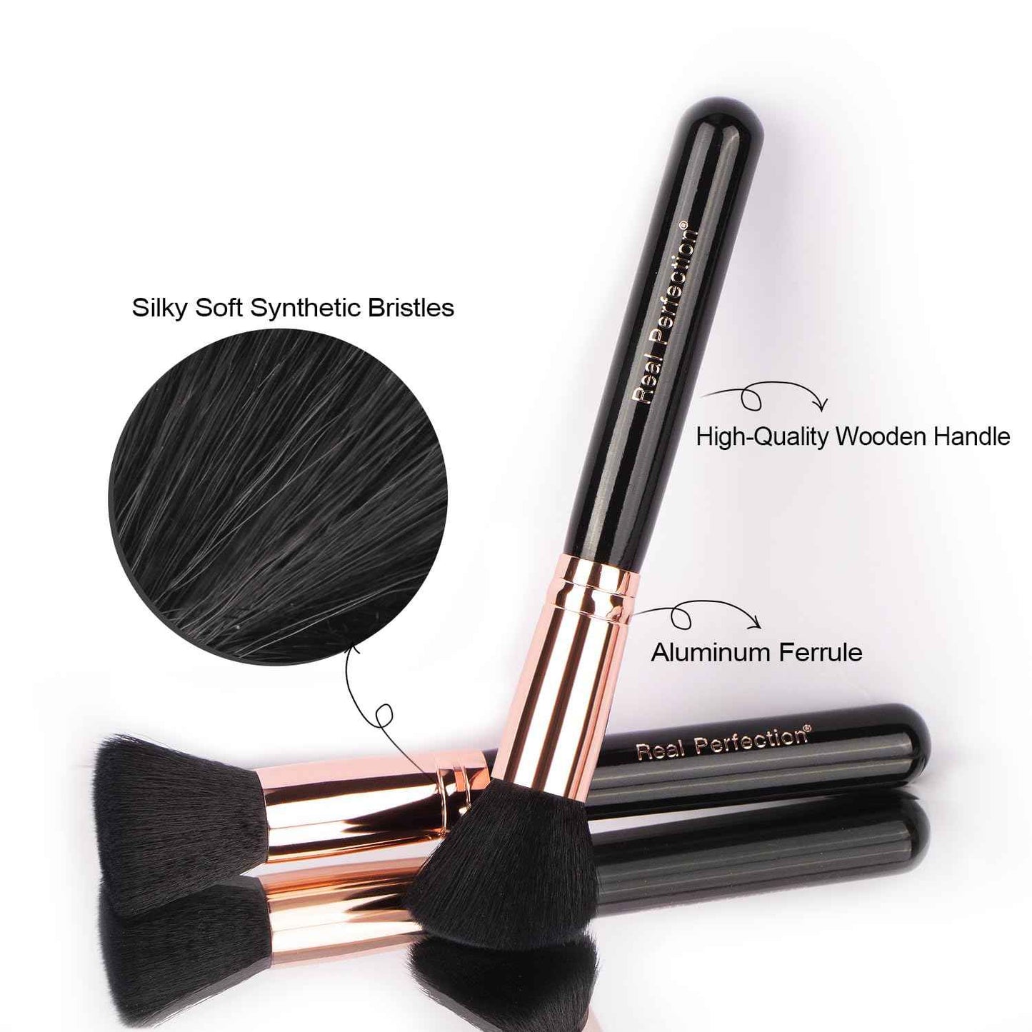 Real Perfection Makeup Brush Set 16 Pcs with 1 Eyebrow Razor Premium Synthetic Foundation Powder Concealers Eyeshadow Blush Makeup Brushes Make up Brushes Kit (Pink)